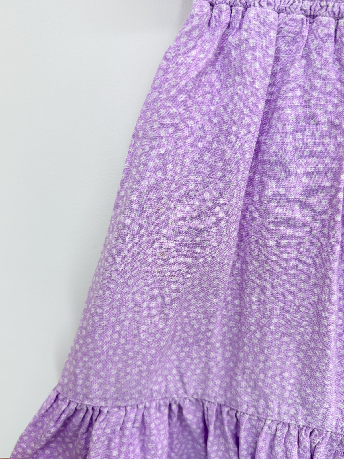Ghanda linen blend smocked puff sleeve dress (7-8y)