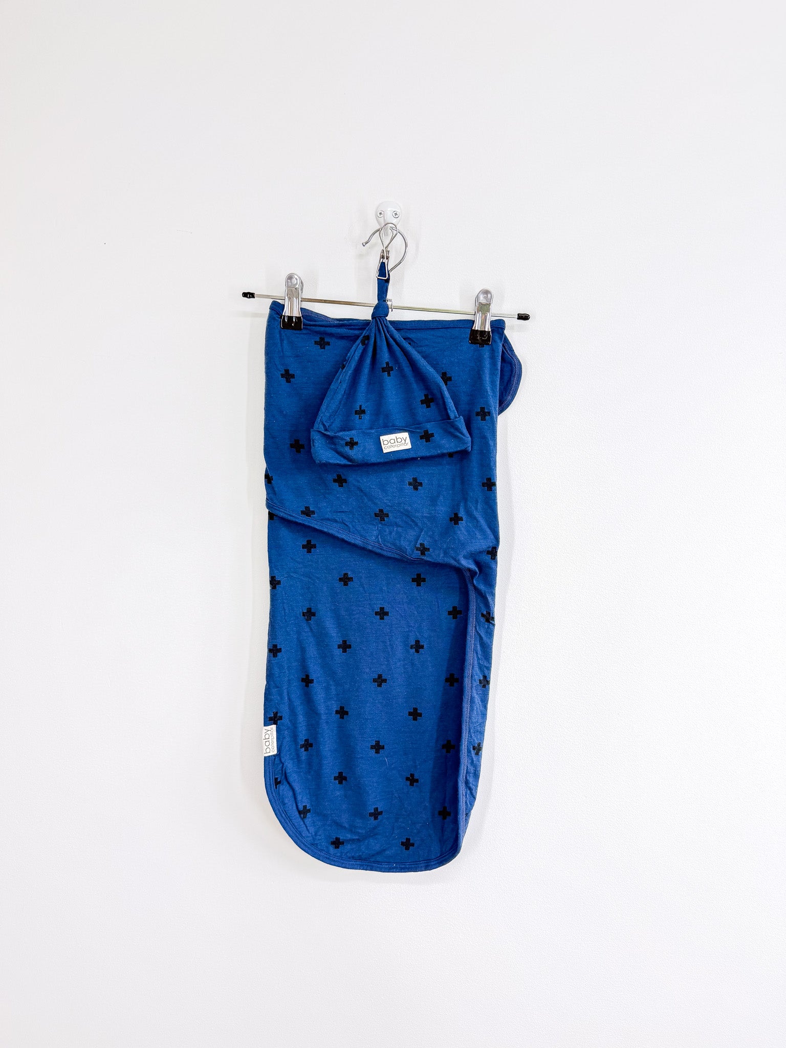 Baby Caterpillar merino swaddle wrap + beanie (nb-3m)