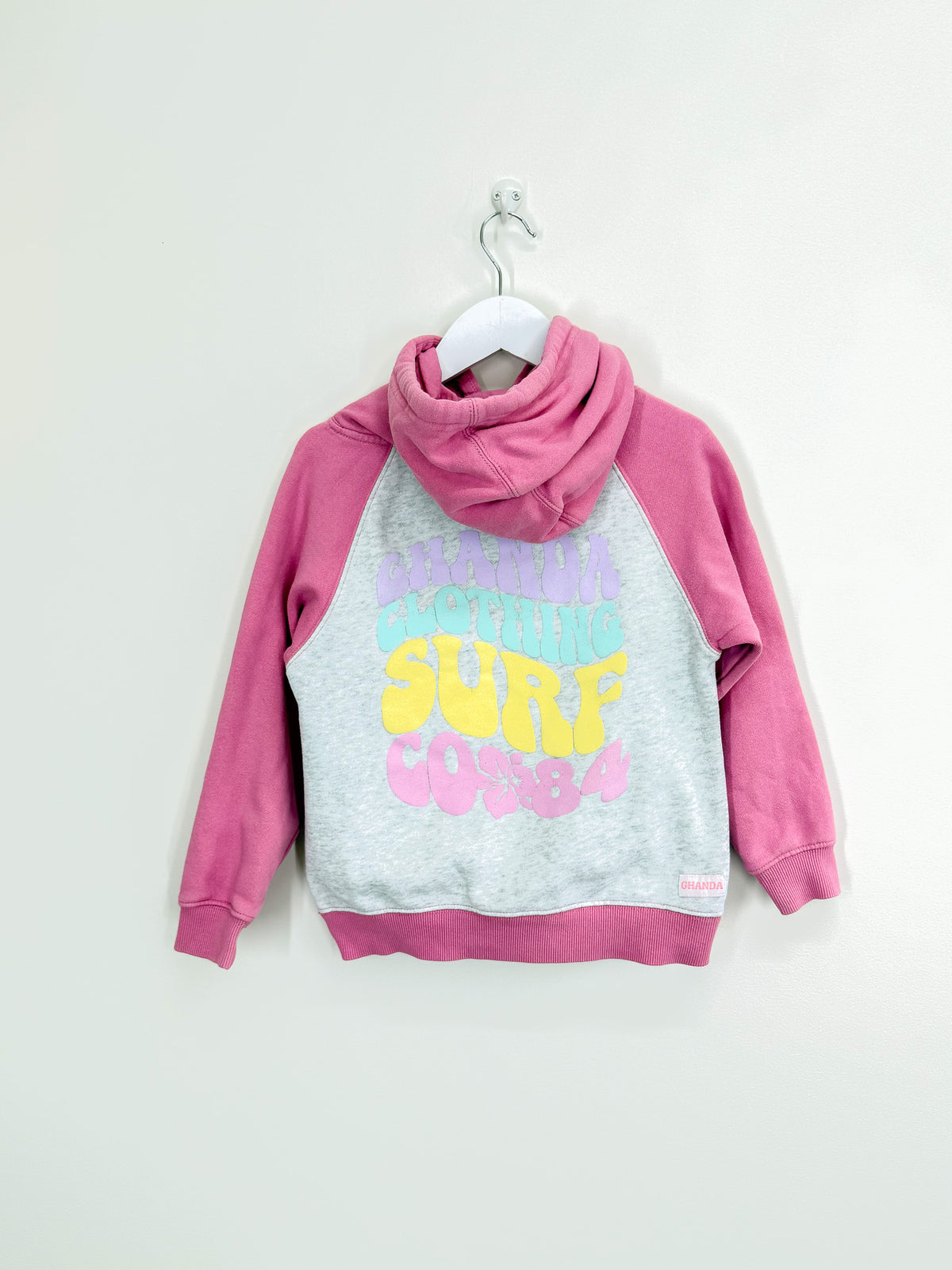 Ghanda logo hoodie pink (5-6y)