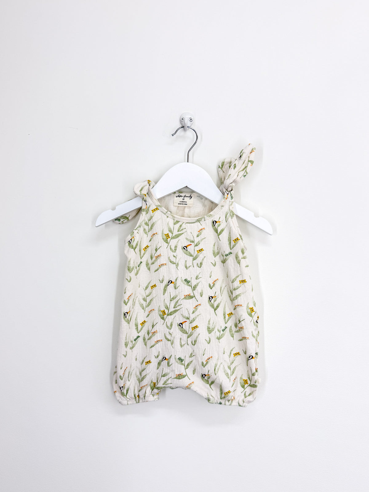 Wilson & Frenchy crinkle tie playsuit - peek-a-boo (3-6m)