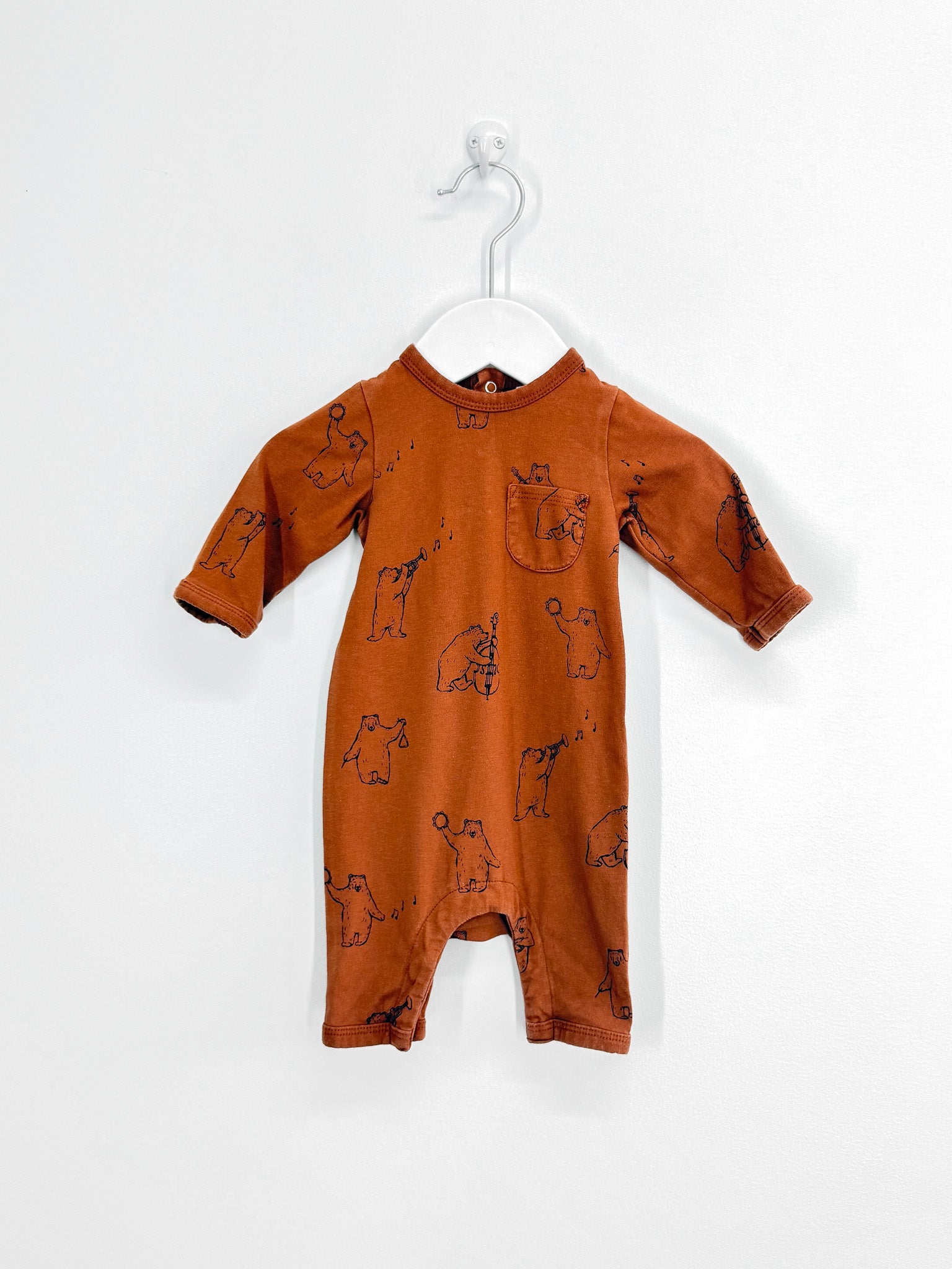 Nature Baby organic quincy romper - bluegrass bears coco (0-3m)