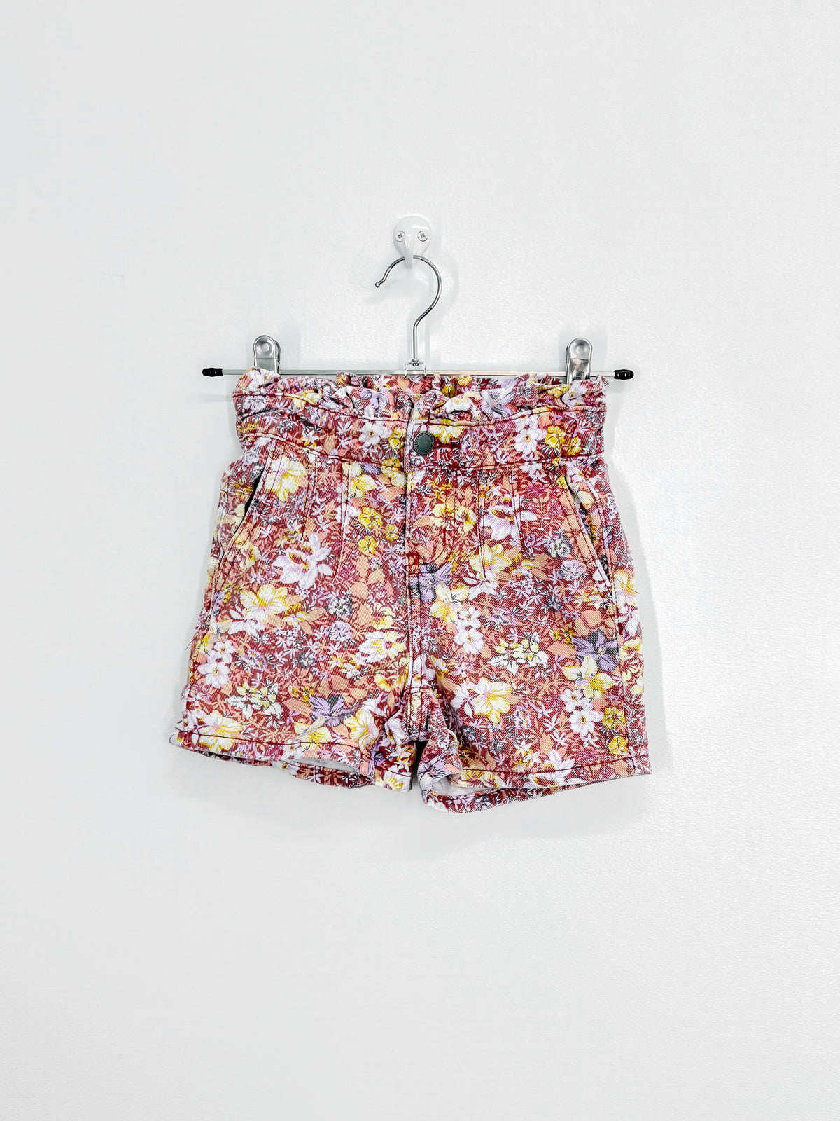 Cotton On Kids floral paper bag denim shorts (2y)