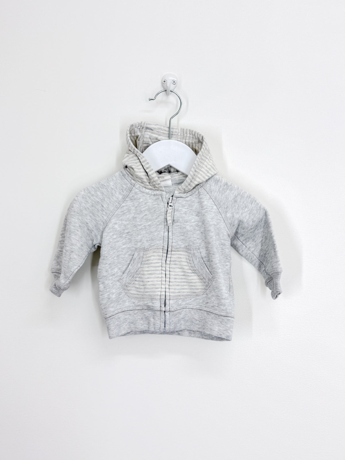 H&M grey zip hoodie (0-3m)