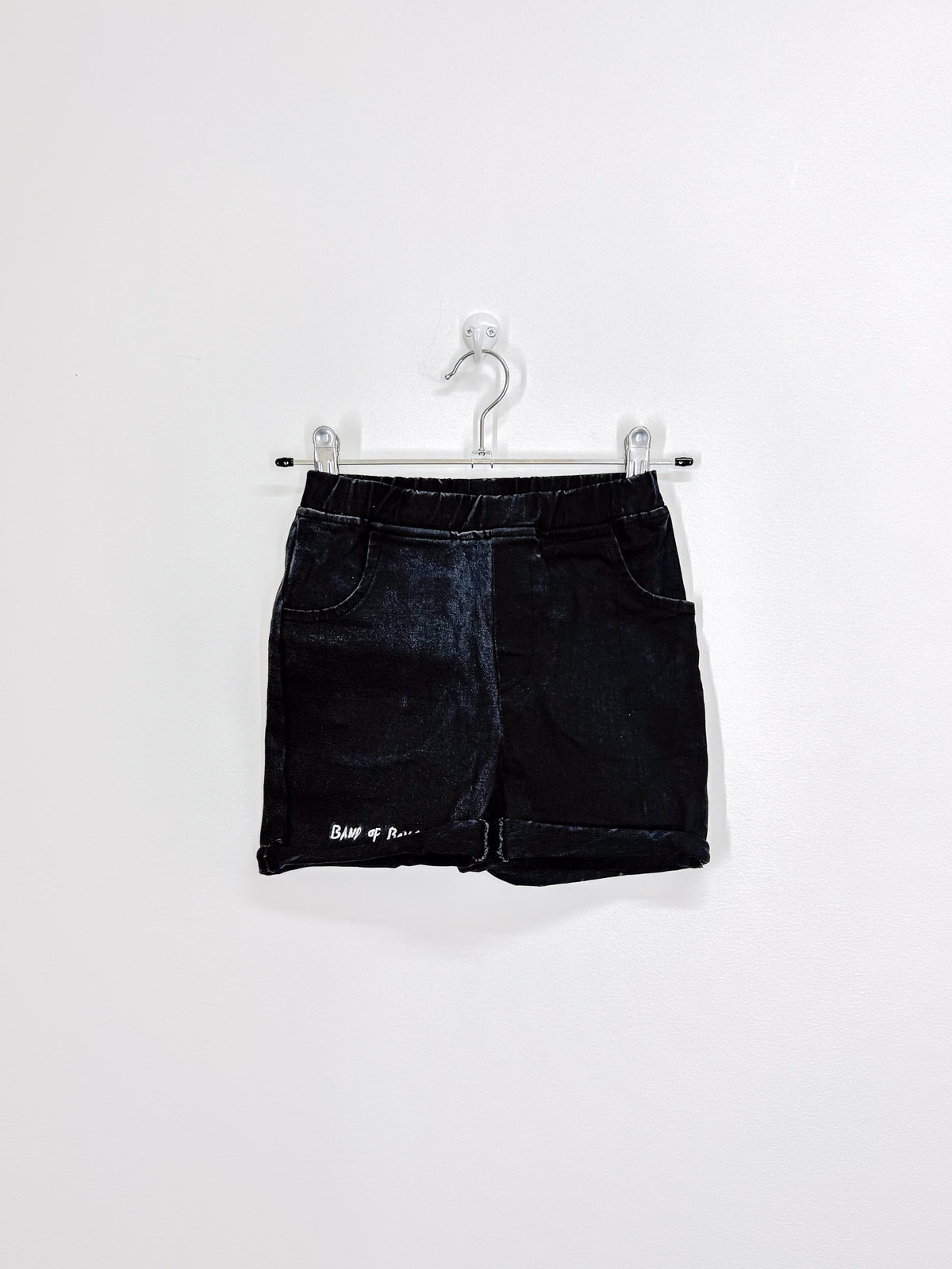 Band of Boys roll up black wash denim shorts (4y)