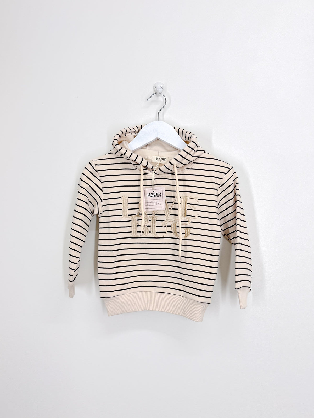 BNWT Bencer & Hazelnut love bug striped hoodie (3y)
