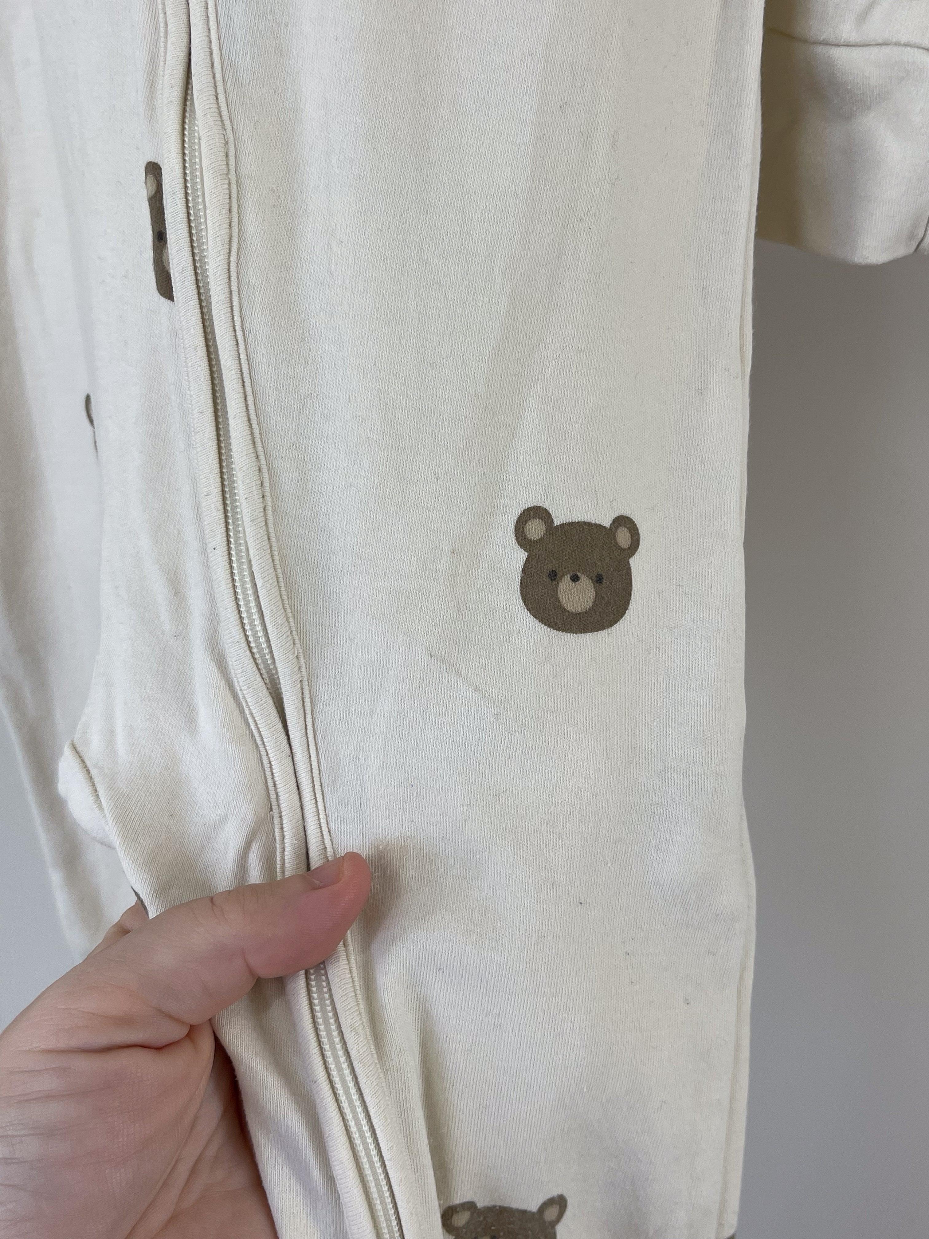 Jamie Kay organic reese zip one piece - bobbie bear tofu (2y)