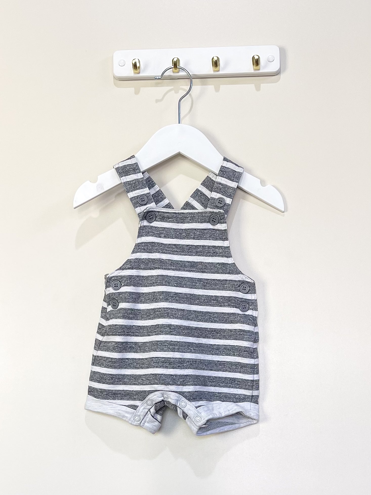 Teeny Weeny striped cotton shortalls (0-3m)