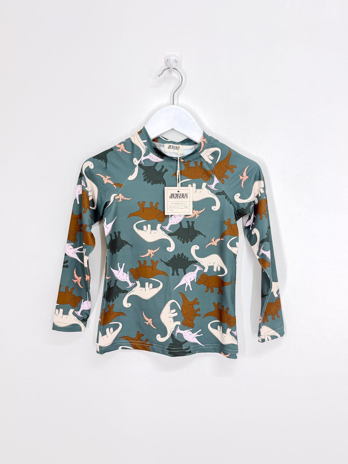 BNWT Bencer & Hazelnut dino swim rash top (5y)