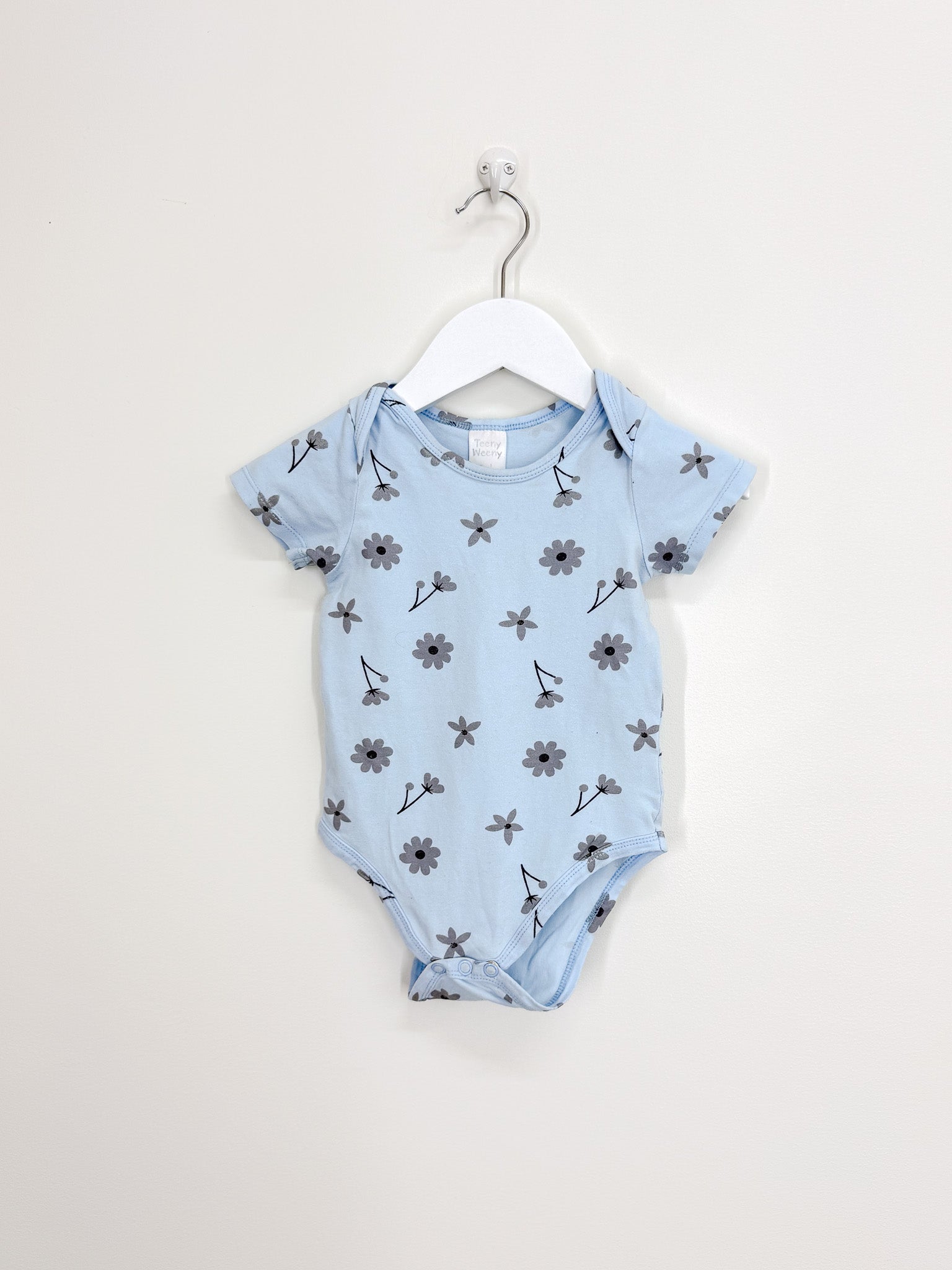 Teeny Weeny short sleeve blue floral bodysuit (1y)