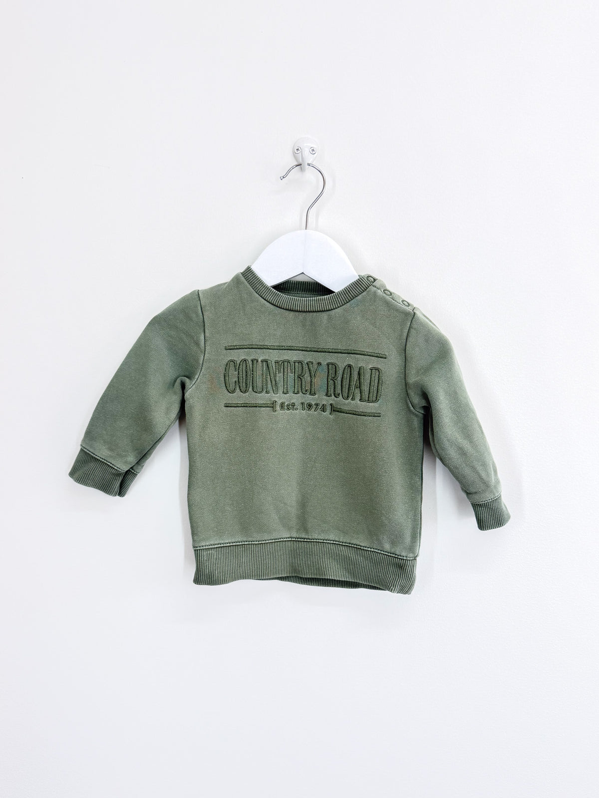 Country Road heritage crew sweatshirt - green (3-6m)