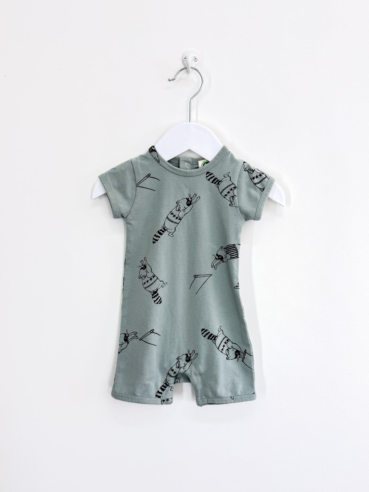Nature Baby organic quincy romper - raccoon rhapsody (0-3m)