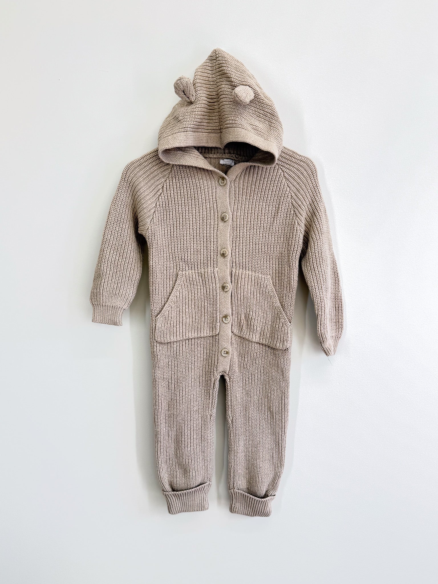 Jamie Kay OG bear knit suit - wheat marle (3y)