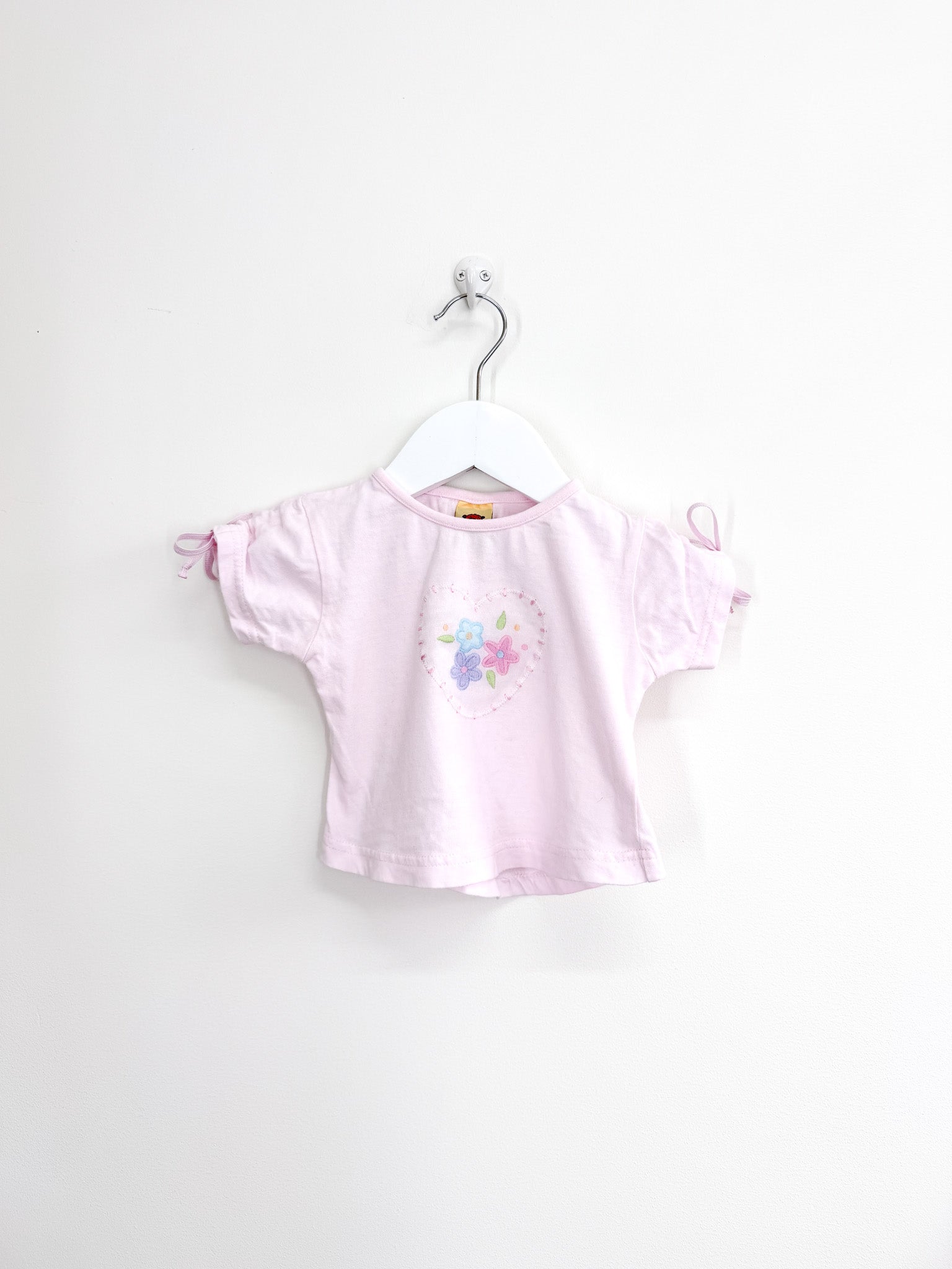 Vintage Teeny Weeny short sleeve heart tee - pink (6-9m)
