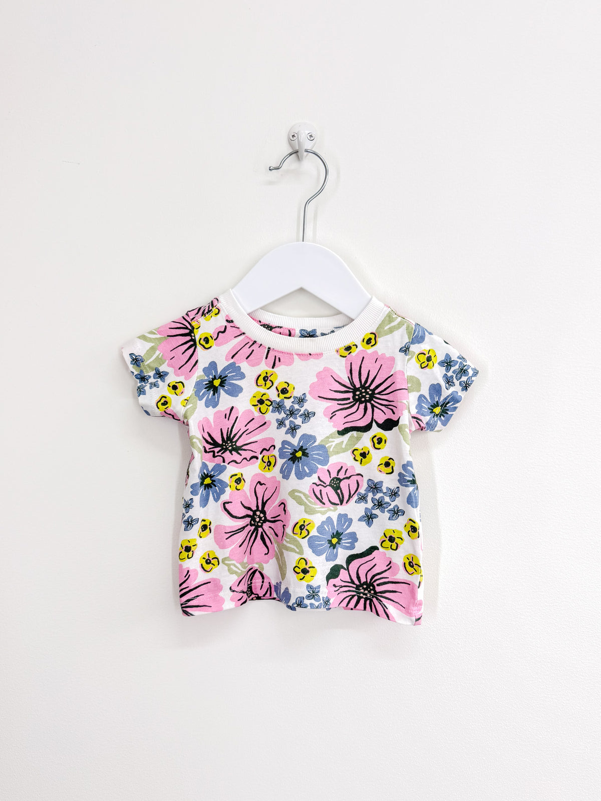 Cotton On Kids floral short sleeve tee (0-3m)