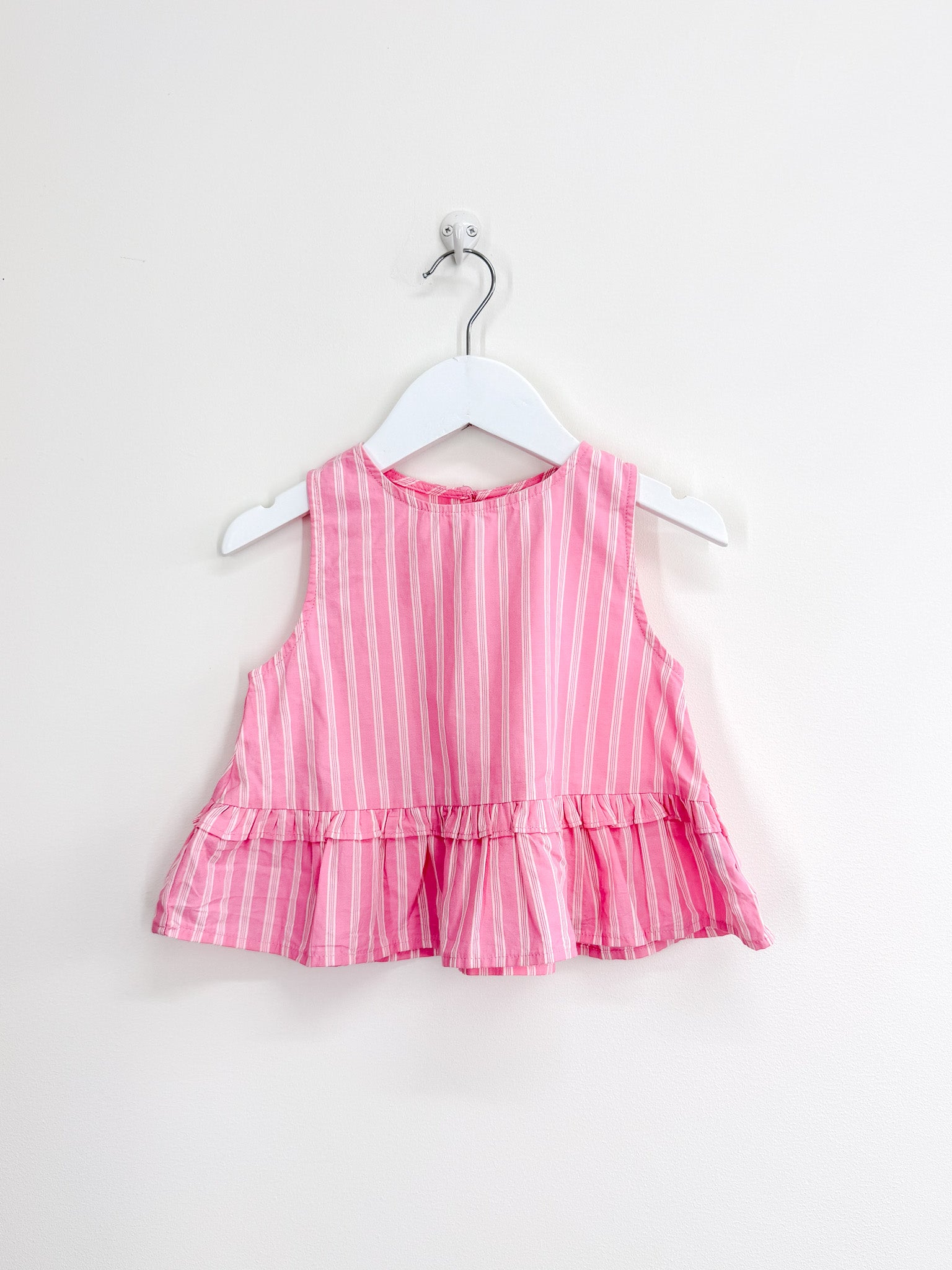 H&M pink stripe peplum top (3y)