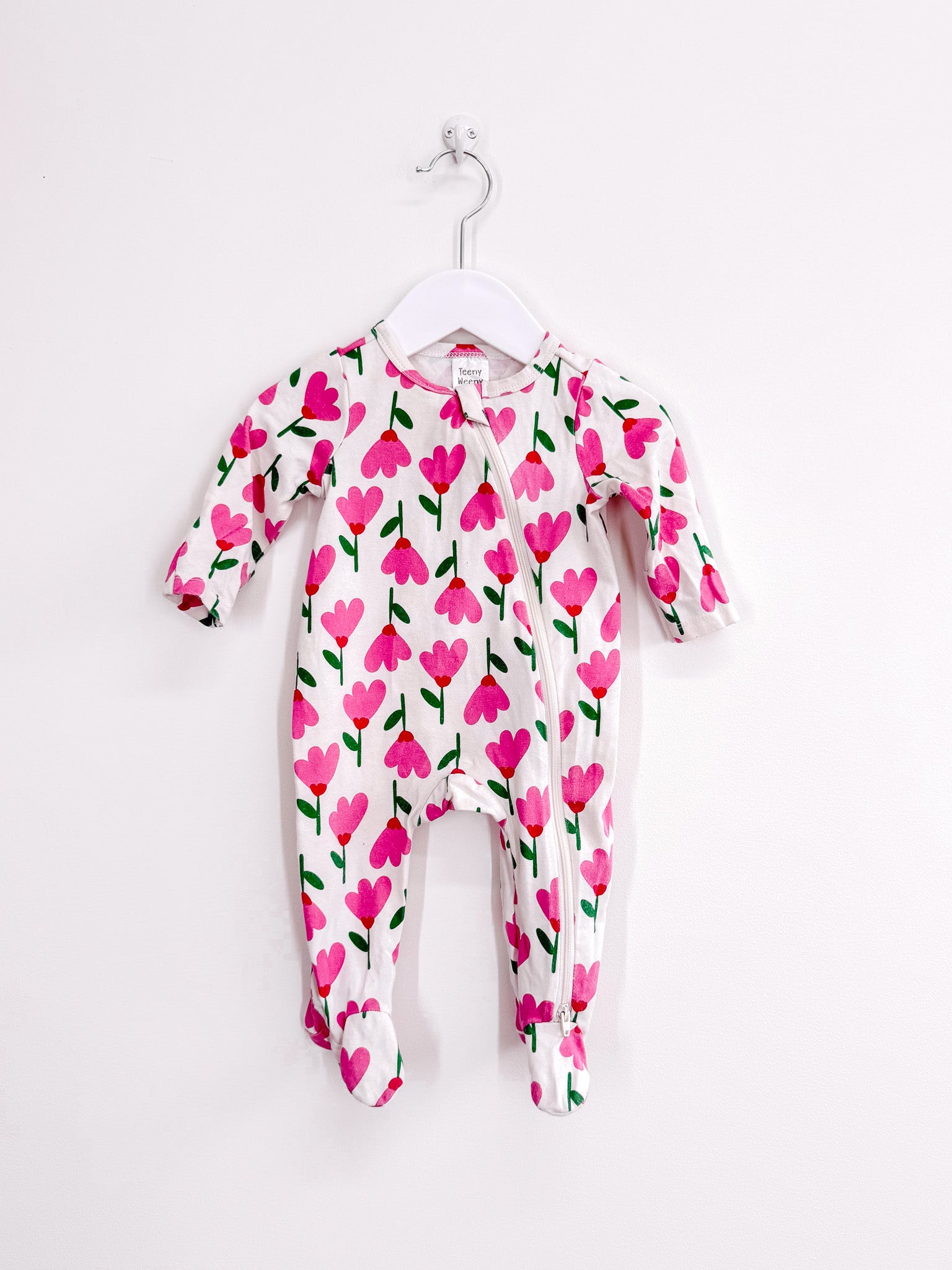Teeny Weeny floral tulip zipsuit (0-3m)