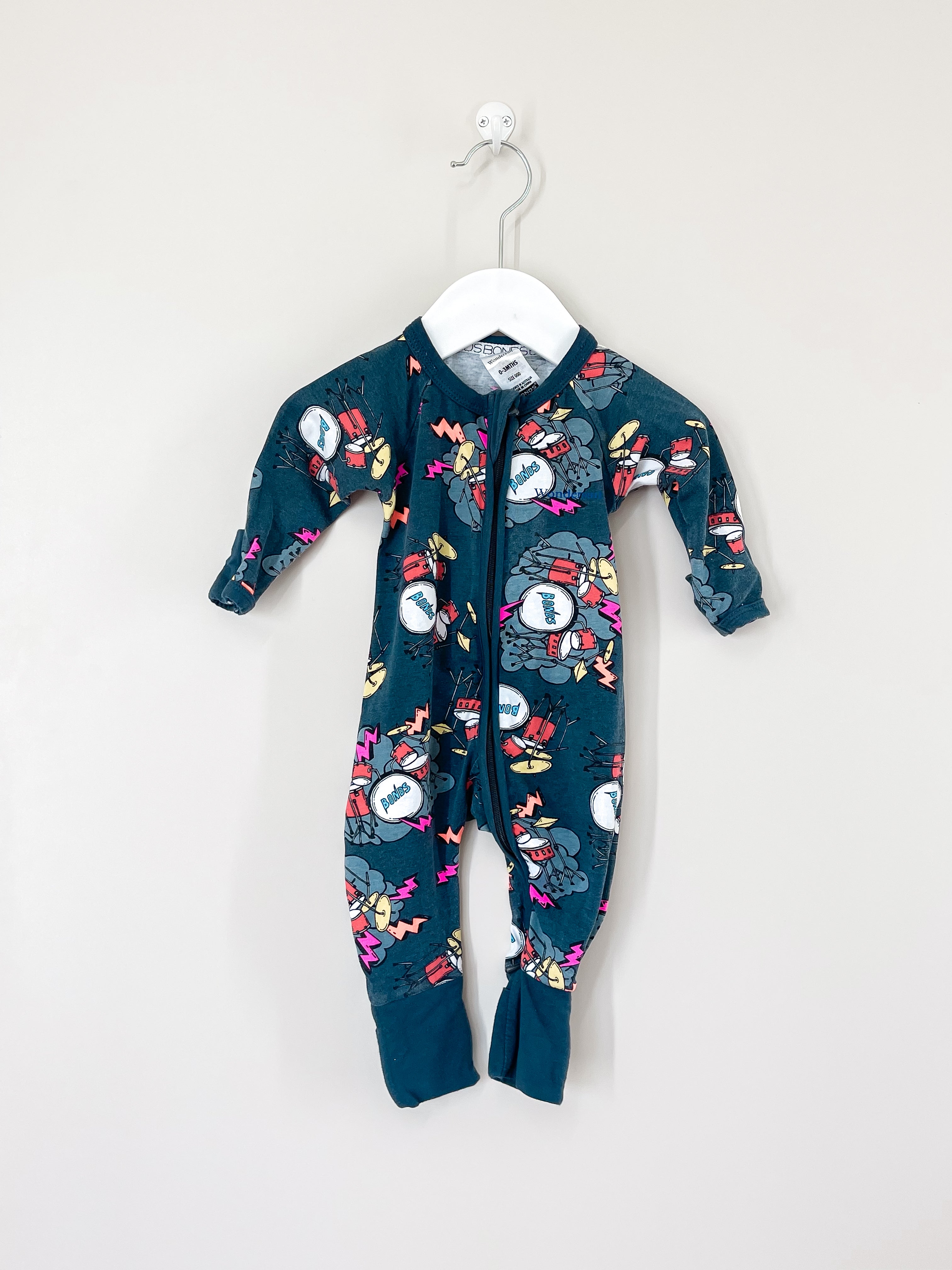 Bonds wondersuit - drums (0-3m)