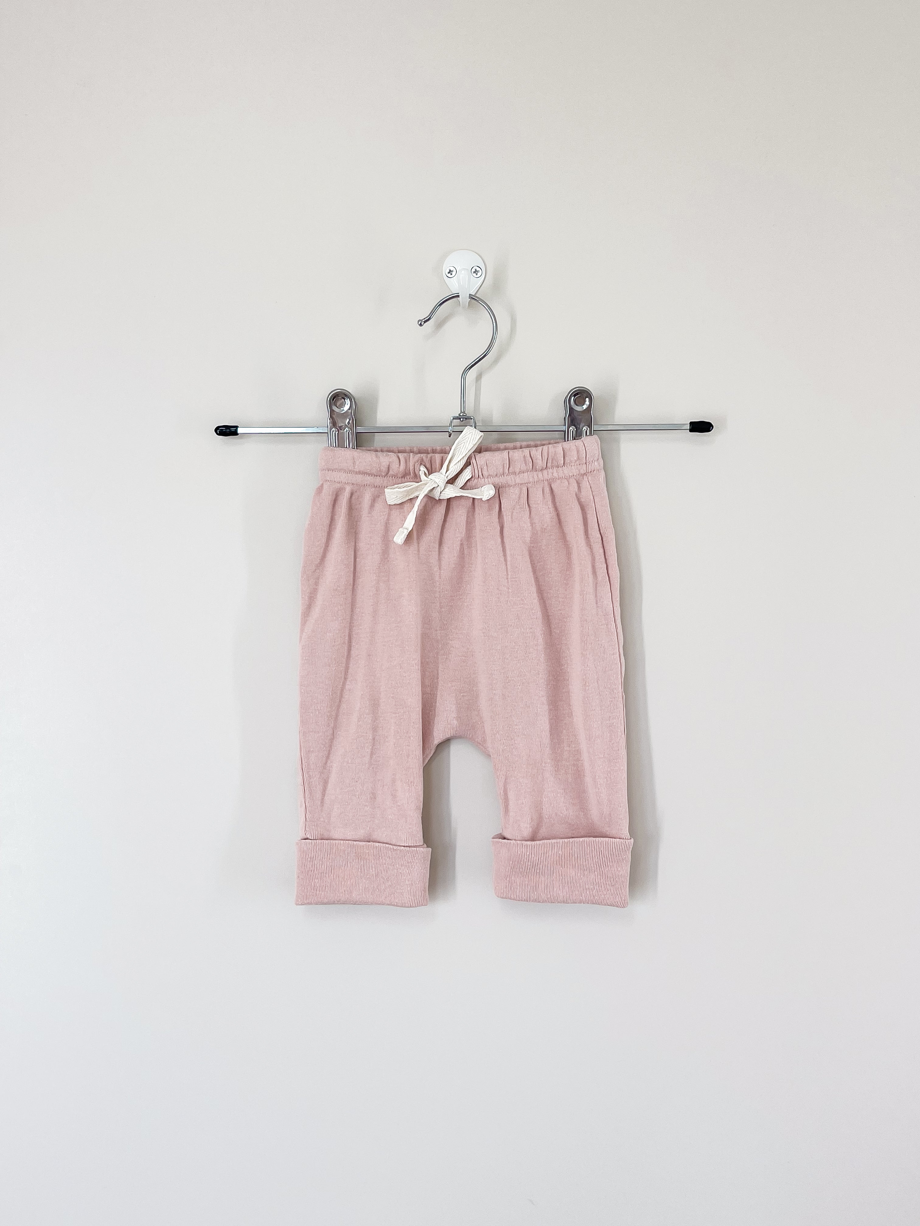 Nature Baby organic drawstring pants - pink (3-6m)