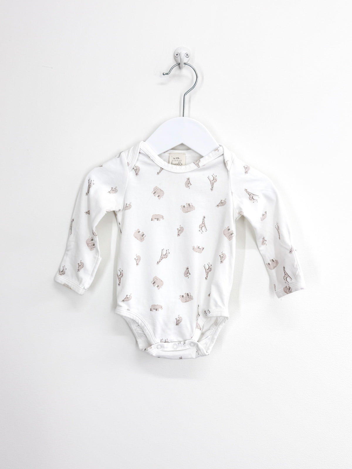 Little Bundle long sleeve safari animal bodysuit (0-3m)