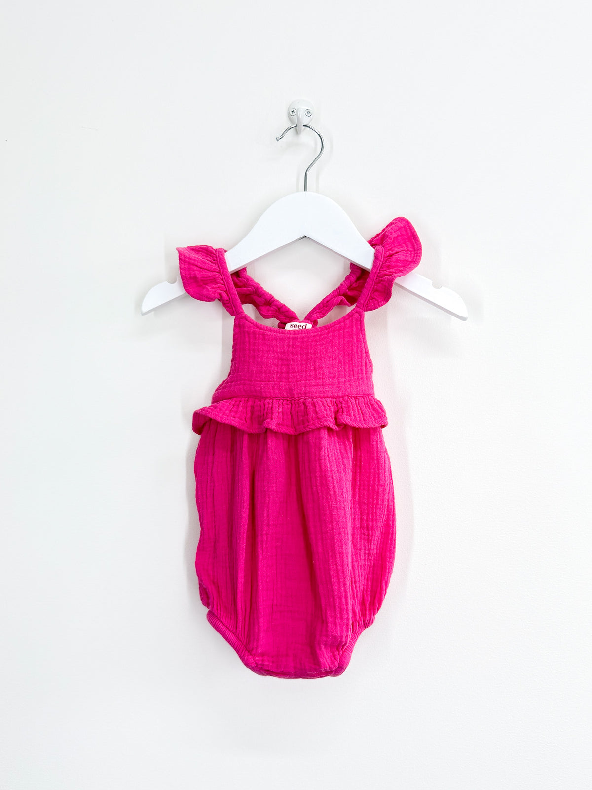 Seed Heritage hot pink muslin sunsuit (3-6m)