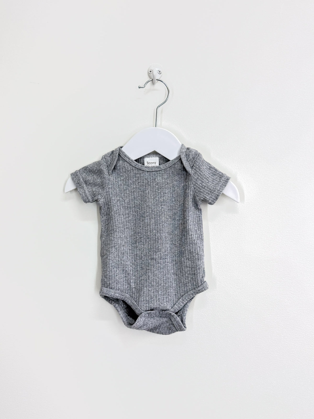 Teeny Weeny short sleeve rib bodysuit - grey (0-3m)