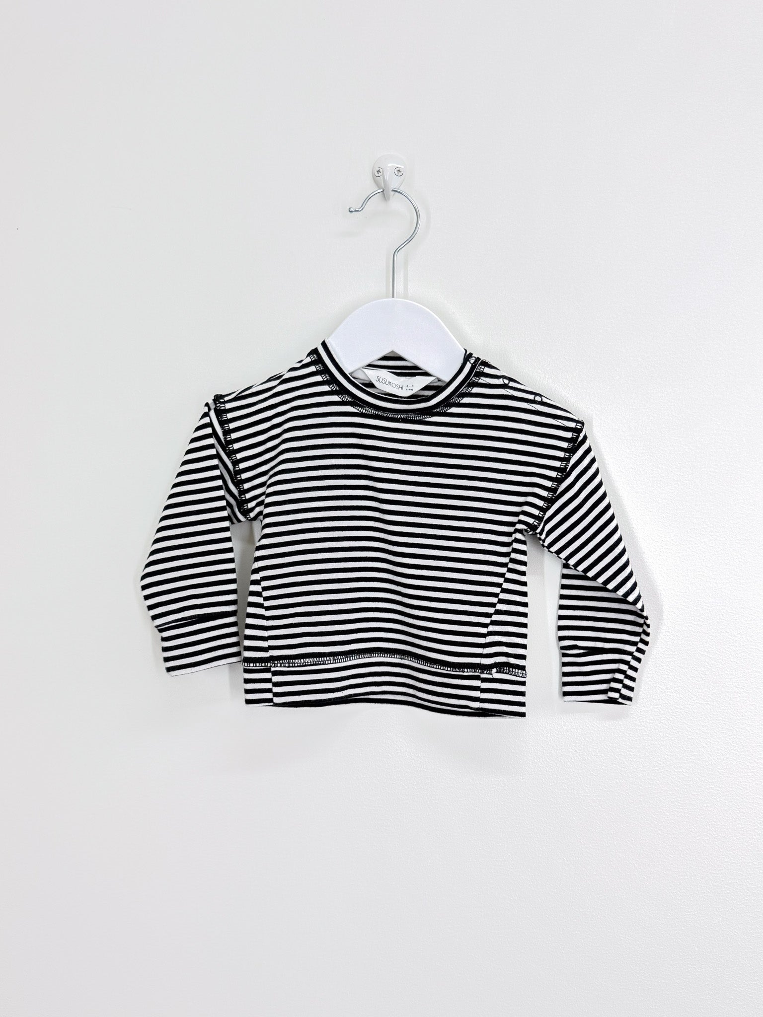 Susukoshi striped long sleeve top (0-3m)