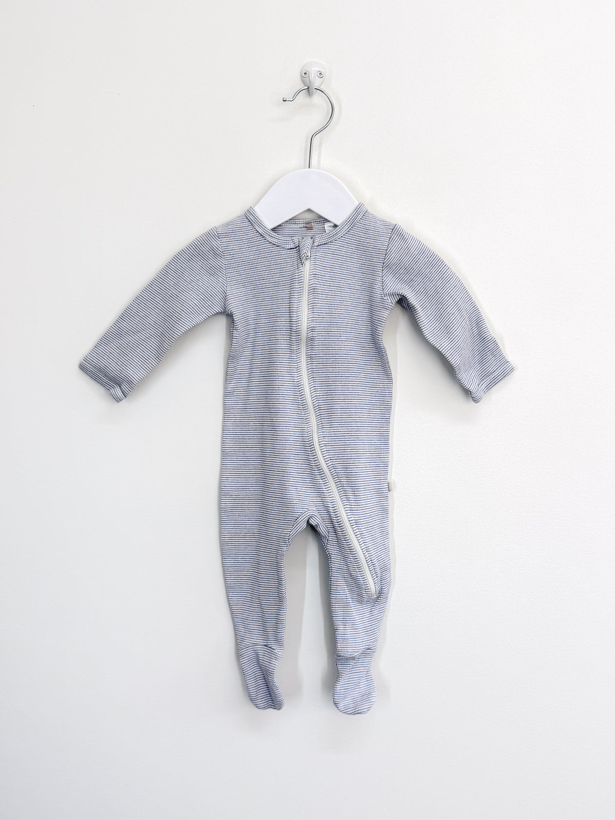 Wilson & Frenchy organic rib zipsuit - blue stripe (3-6m)