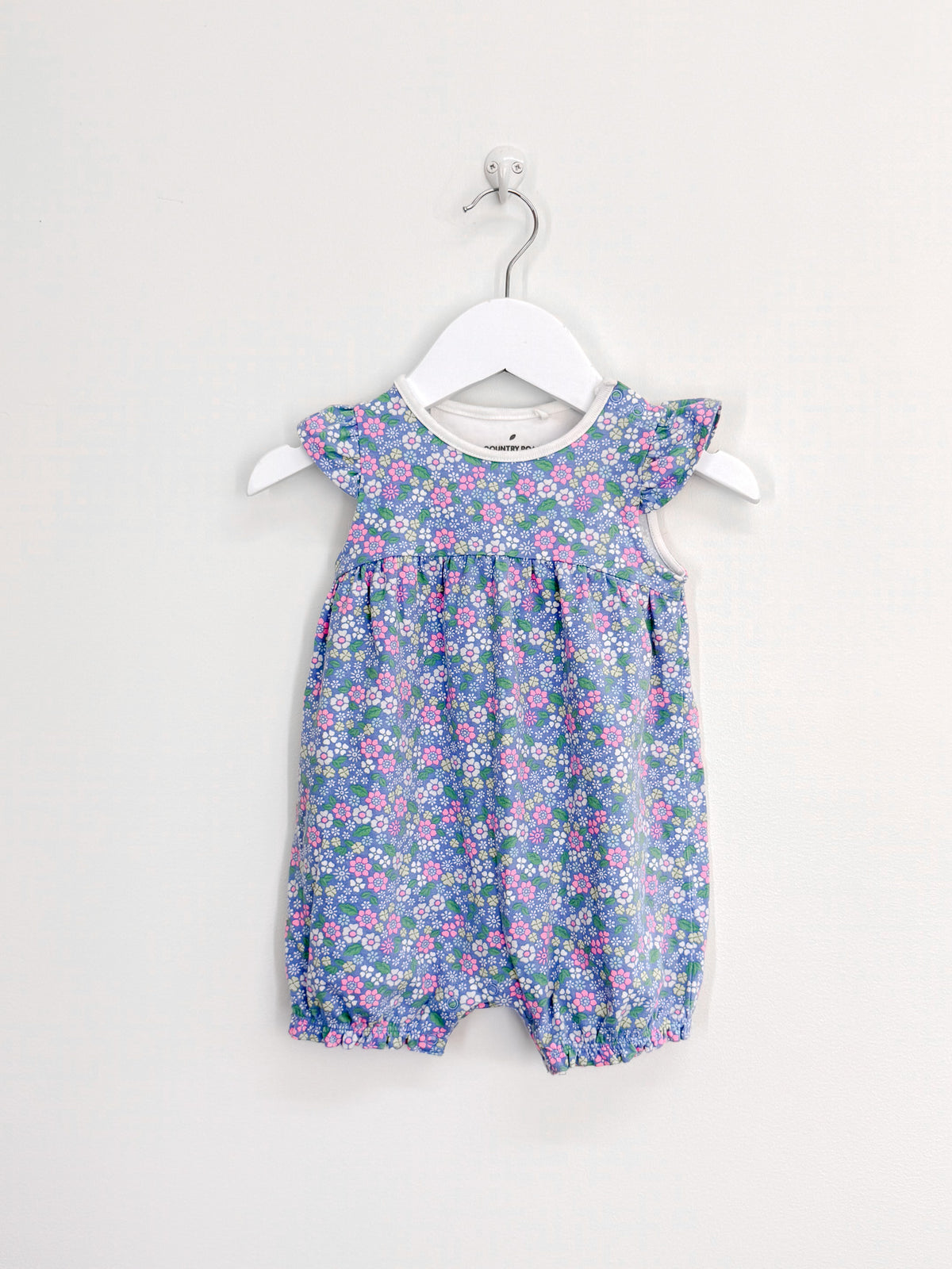 Country Road organic floral bubble romper (6-12m)