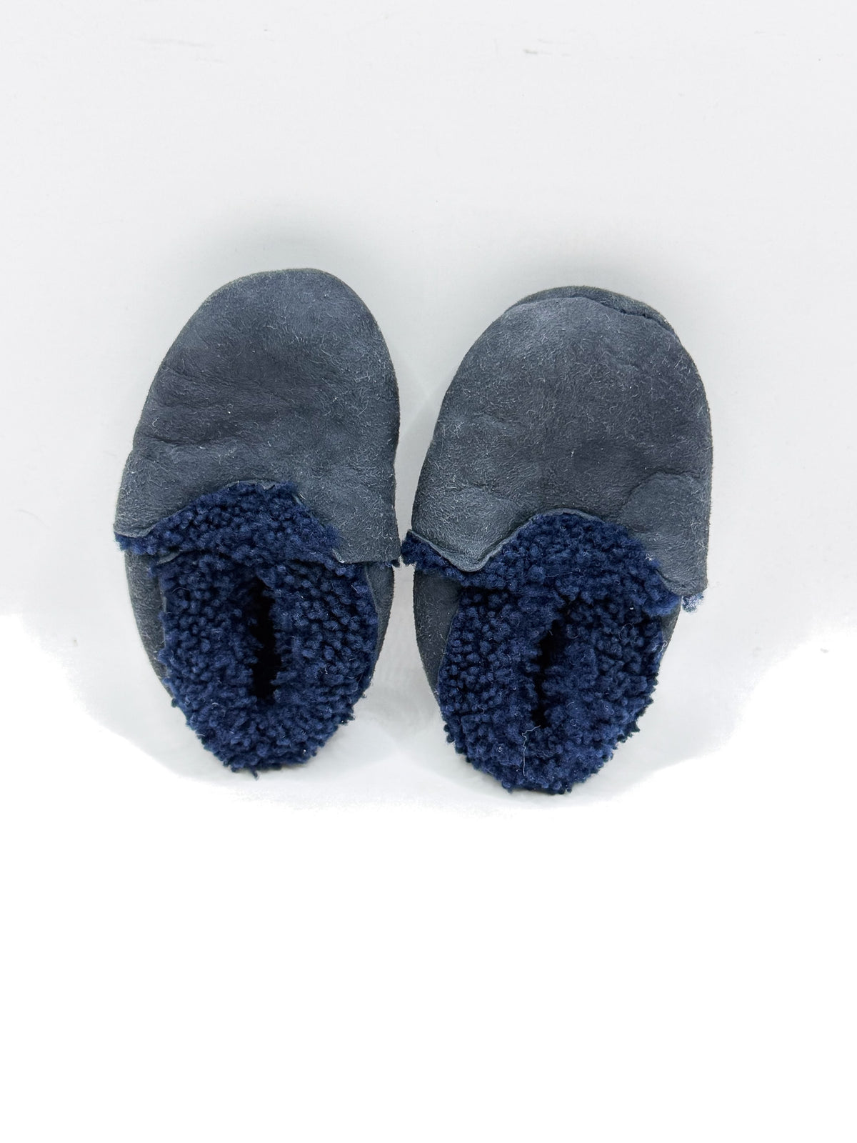 Nature Baby lambskin booties - navy (0-3m)