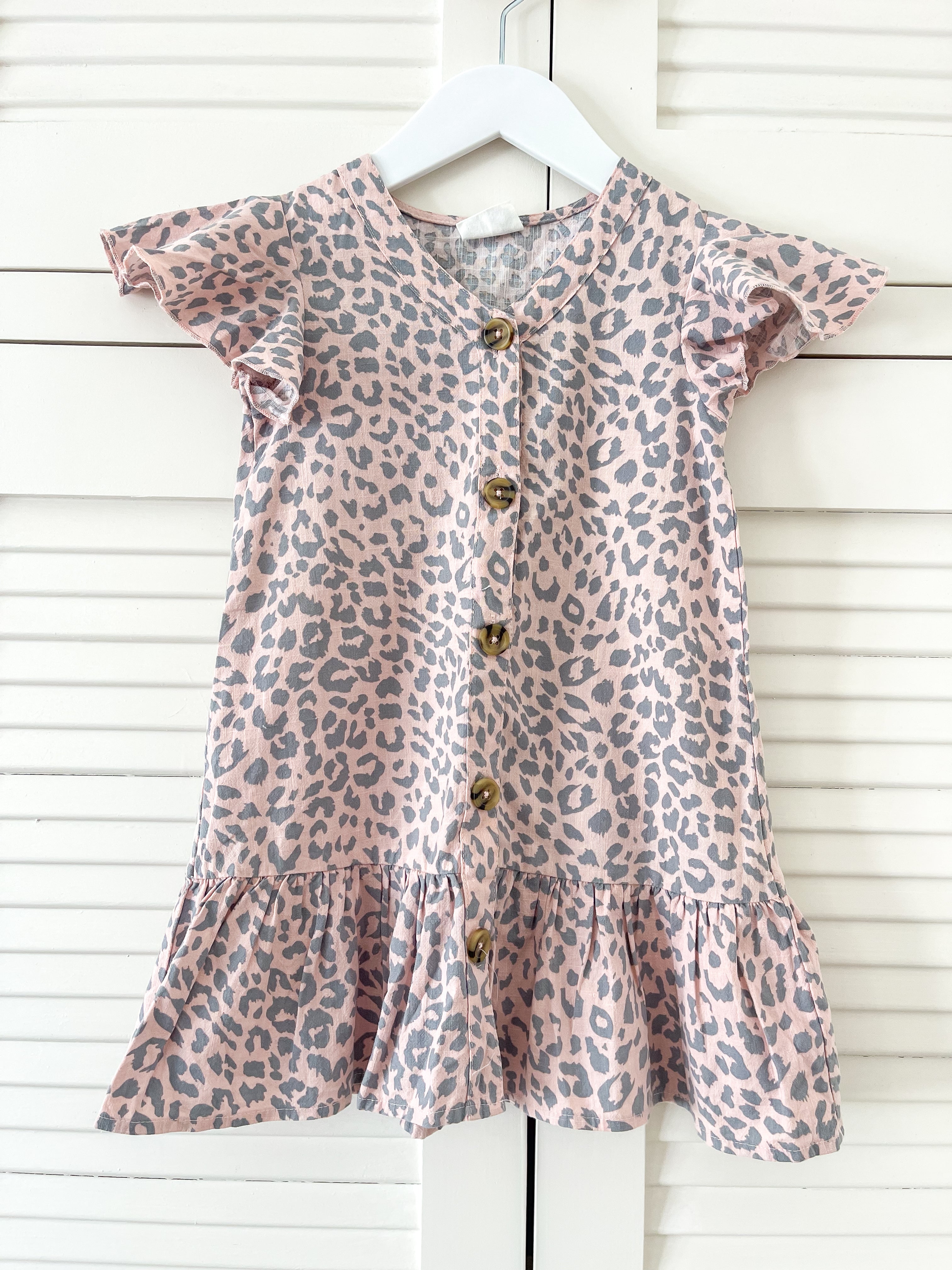 Cotton On Kids animal print button down dress (3y)