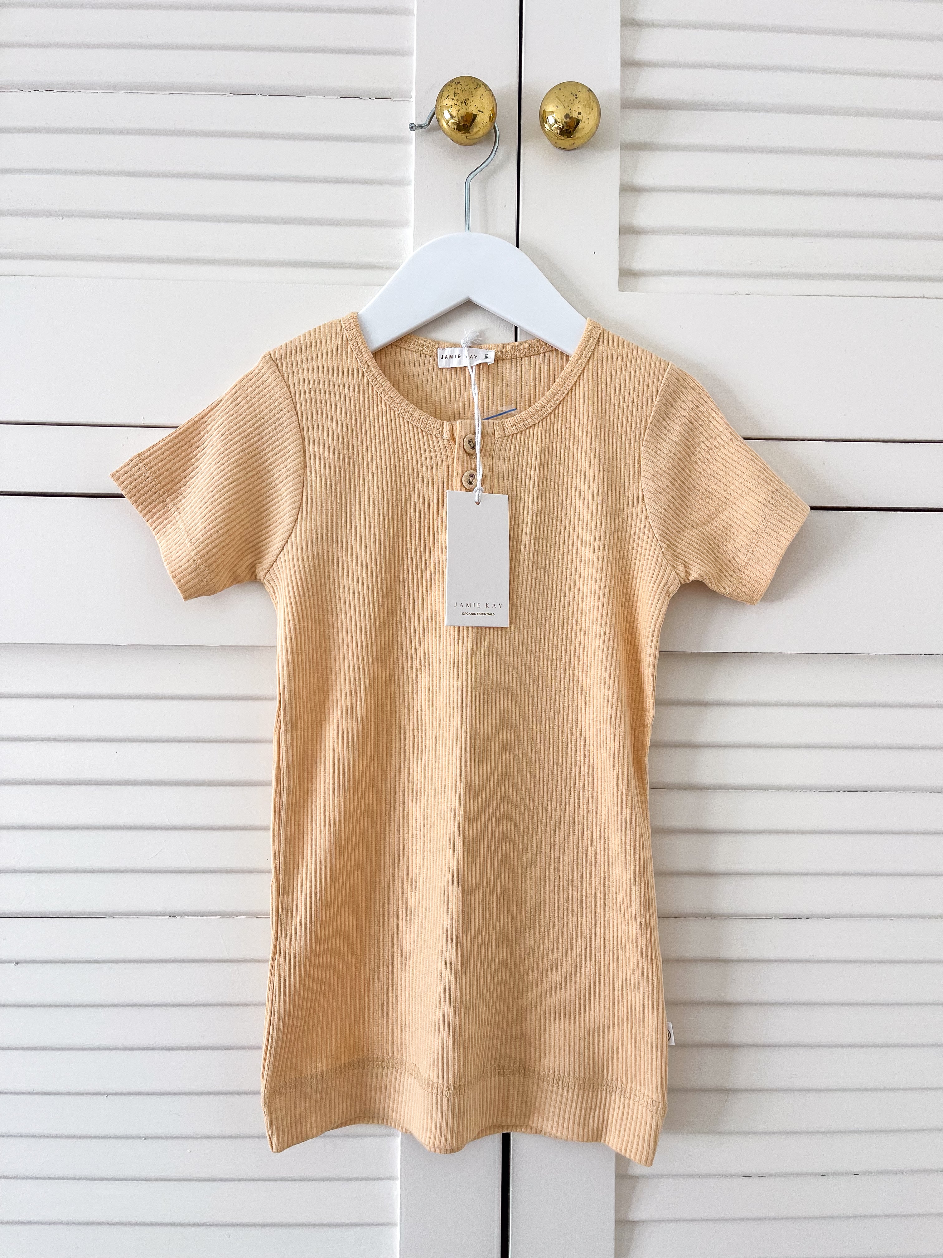BNWT Jamie Kay OG organic ribbed henley tee (6y)