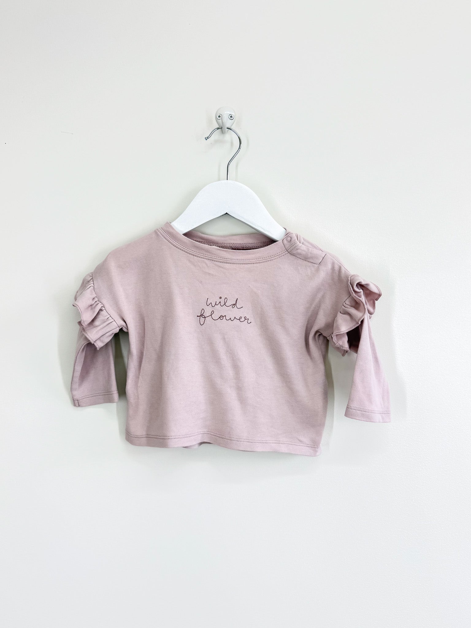 Quincy Mae organic wild flower frill tee (6-12m)