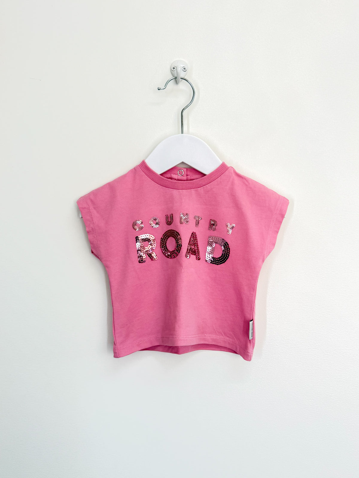 Country Road sequin logo tee (0-3m)