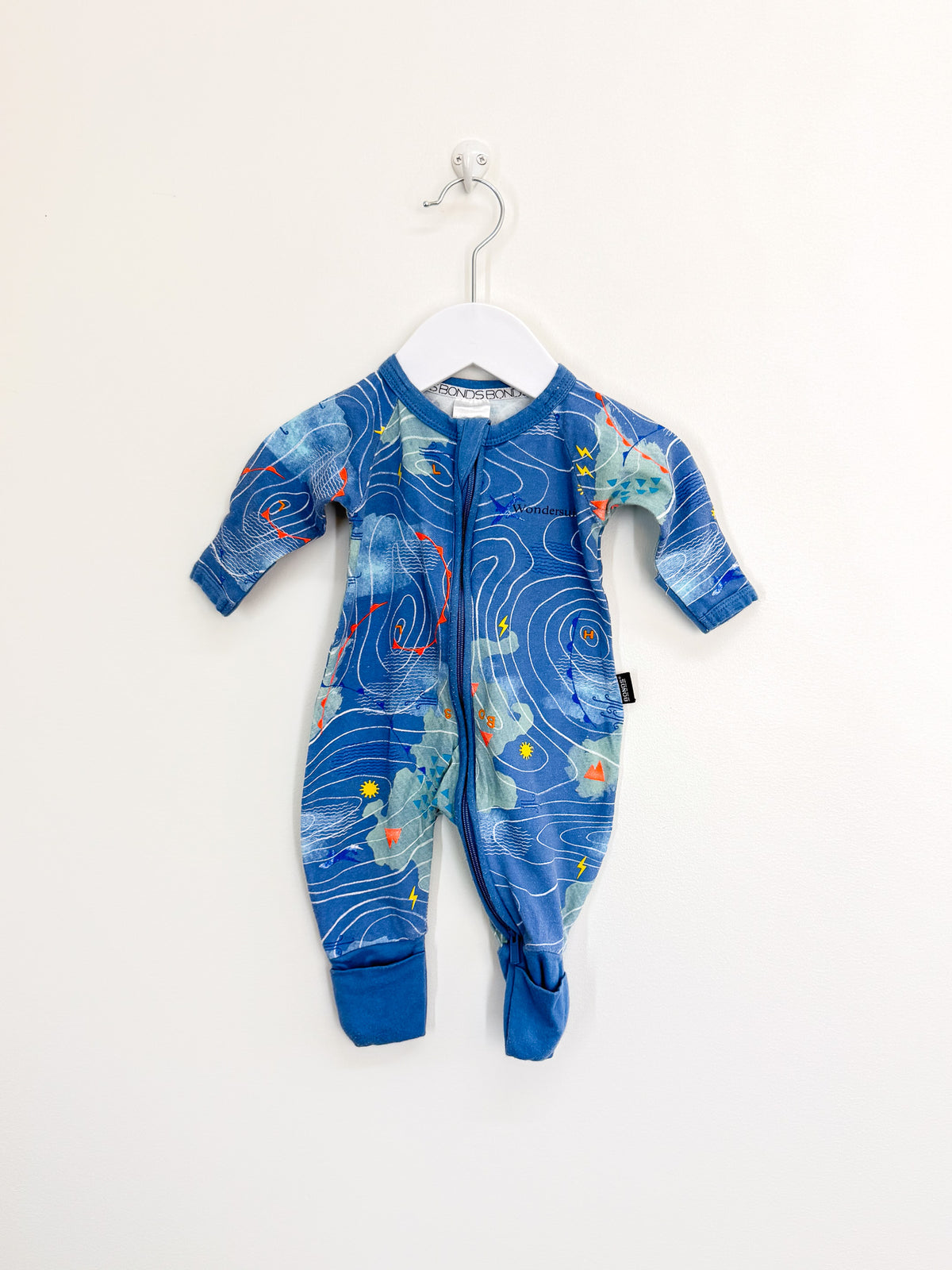 Bonds wondersuit - weather map (newborn)