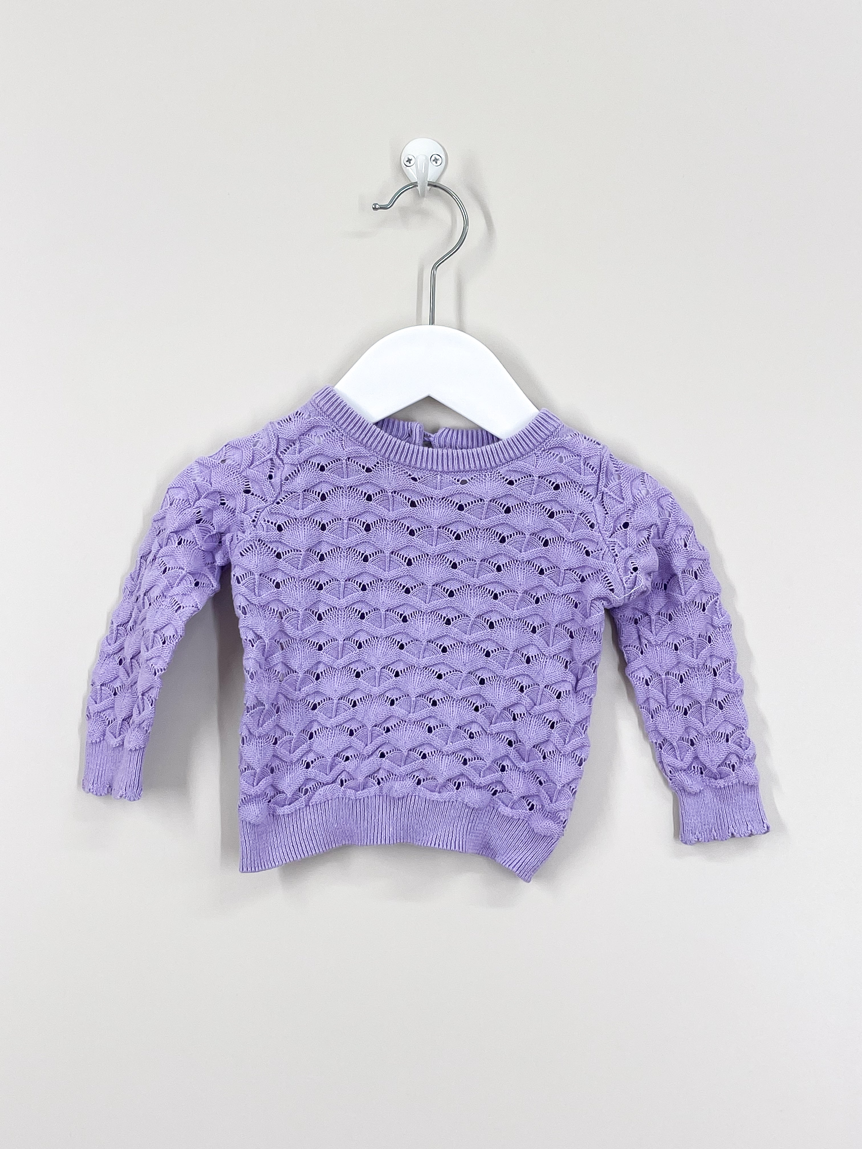 Little Bundle lilac knit pullover (0-3m)