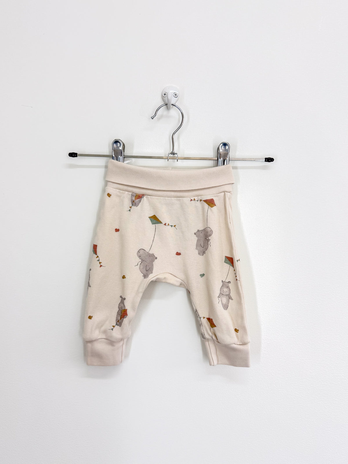 H&M organic hippo kite fold over leggings (1-2m)