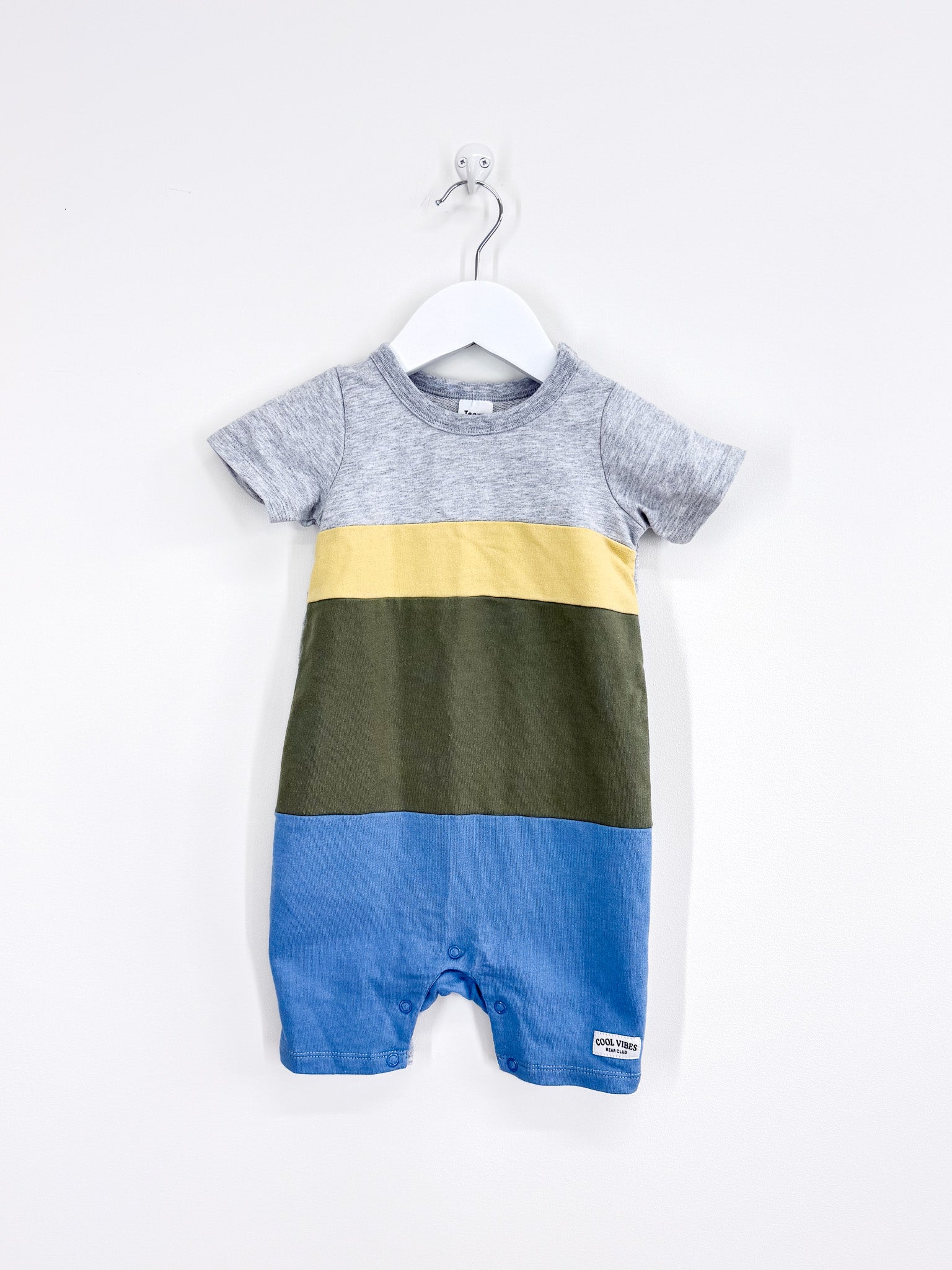 Teeny Weeny colour block jersey romper (18-24m)