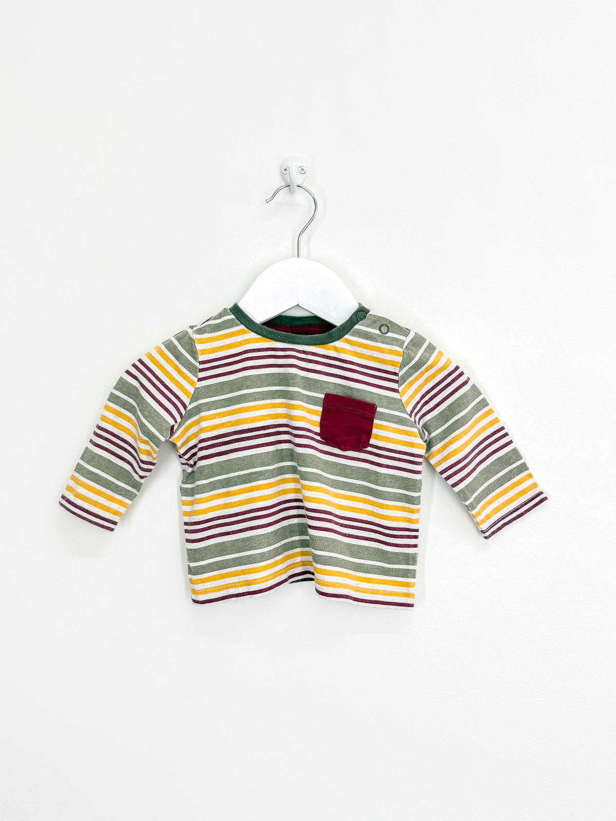 Teeny Weeny long sleeve striped pocket tee (3-6m)