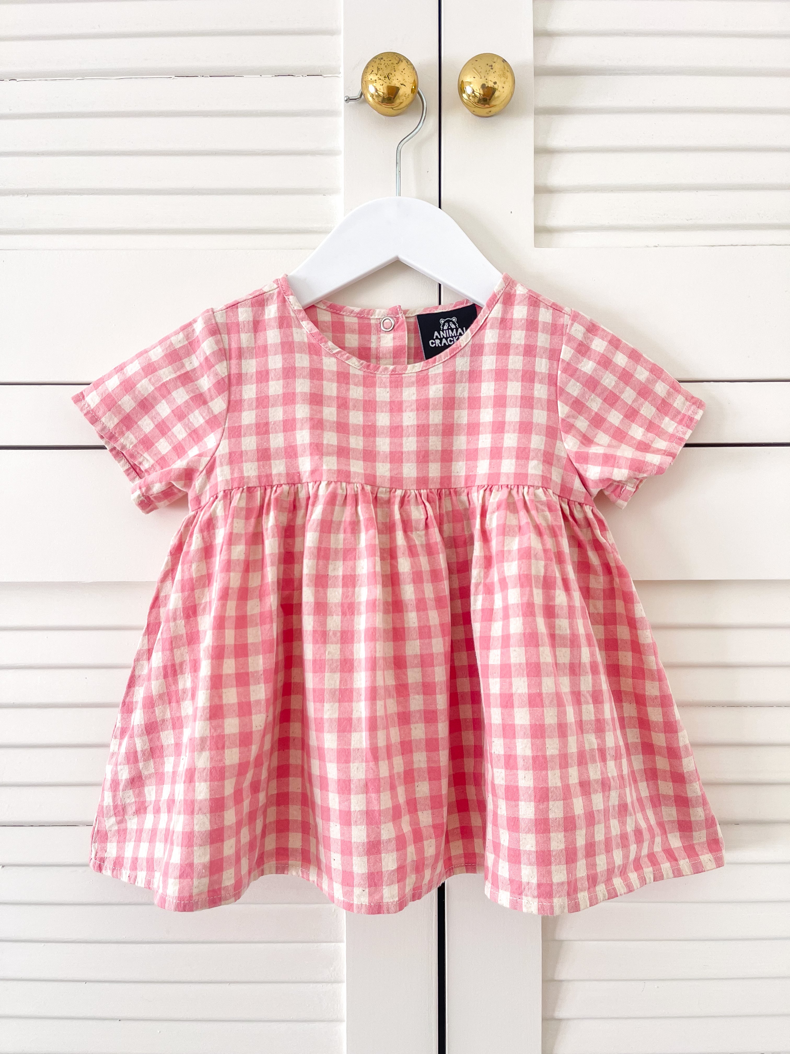 Animal Crackers gingham smock top (12-18m)