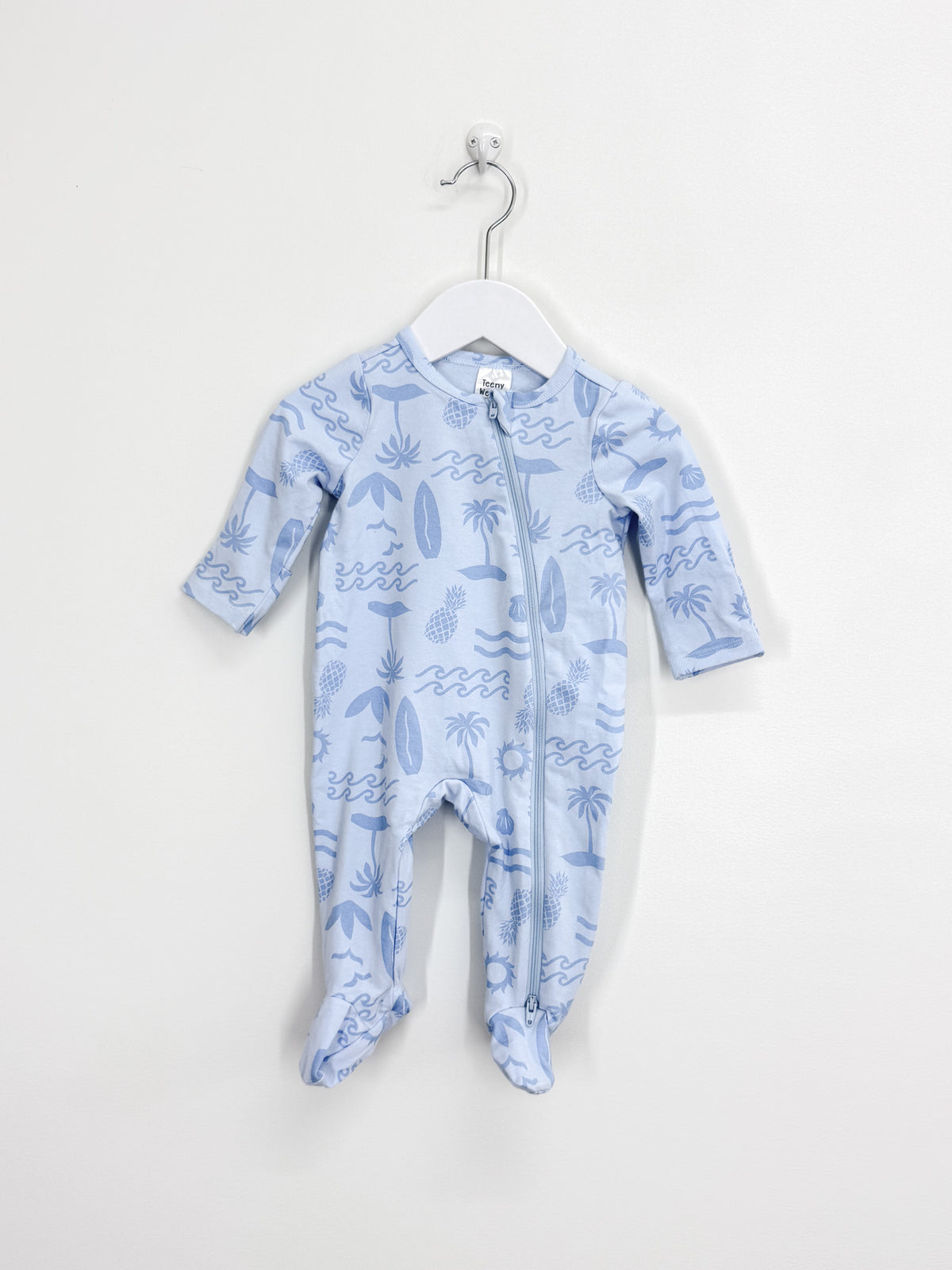 Teeny Weeny blue beach zipsuit (0-3m)