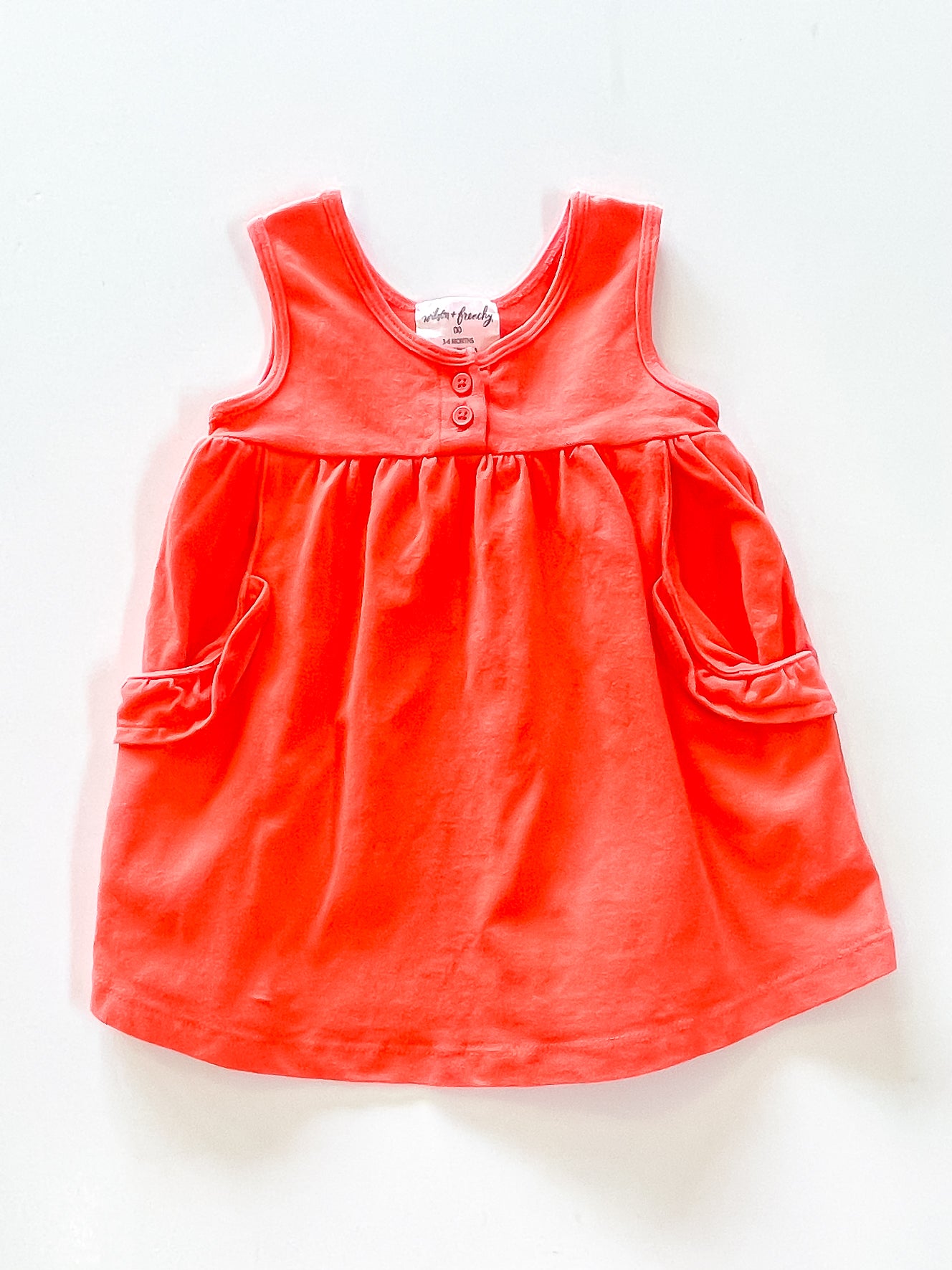 Wilson & Frenchy ruffle dress - hot coral (3-6m)