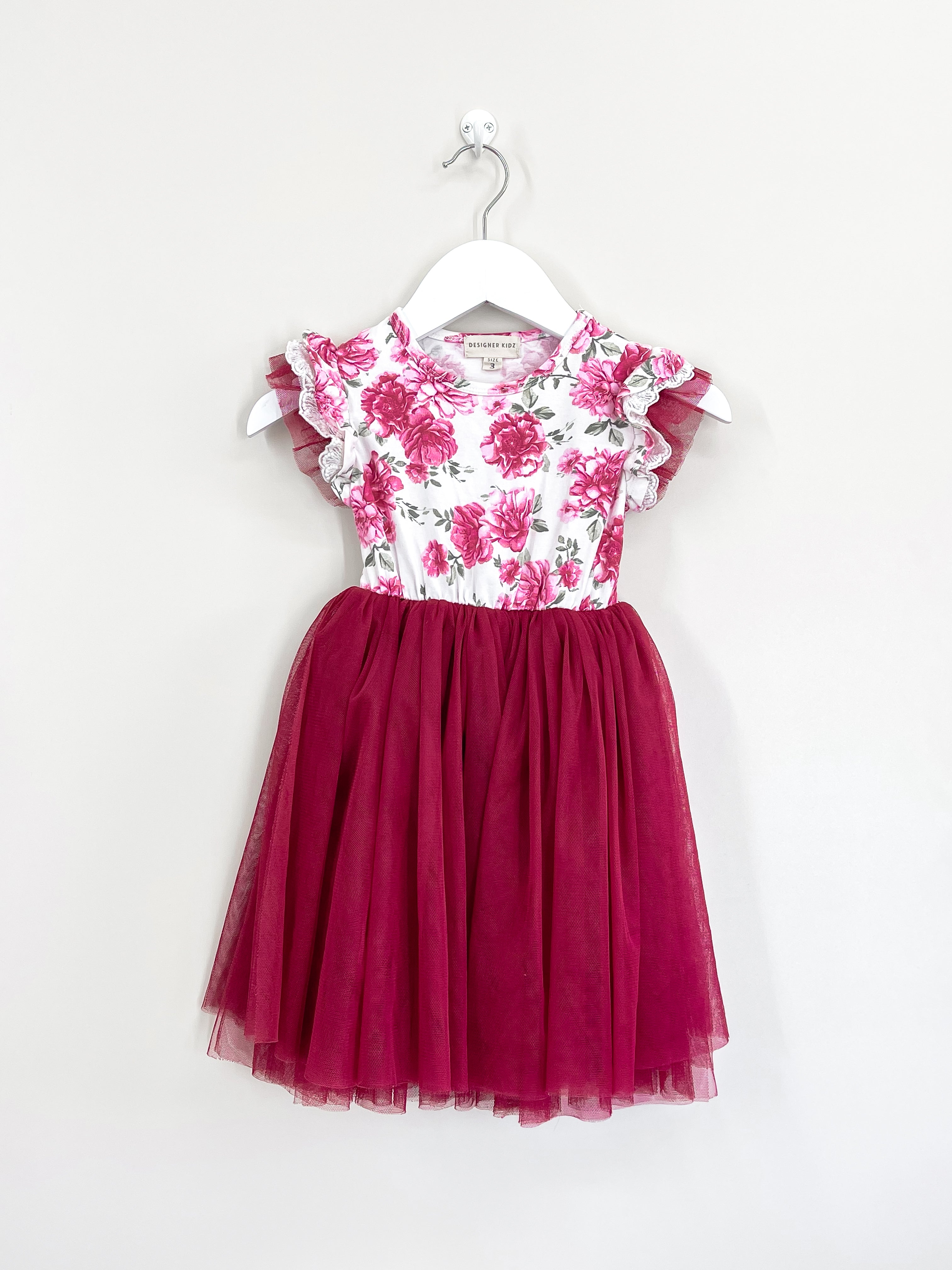 Designer Kidz antique floral tulle dress (3y)