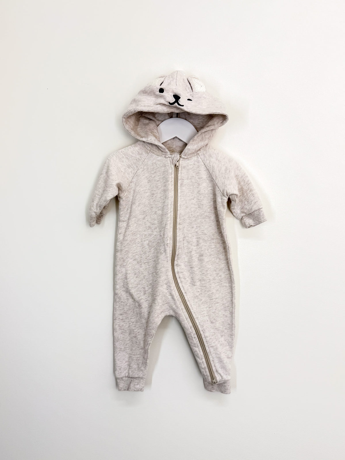 Seed Heritage bear hooded zipsuit (3-6m)