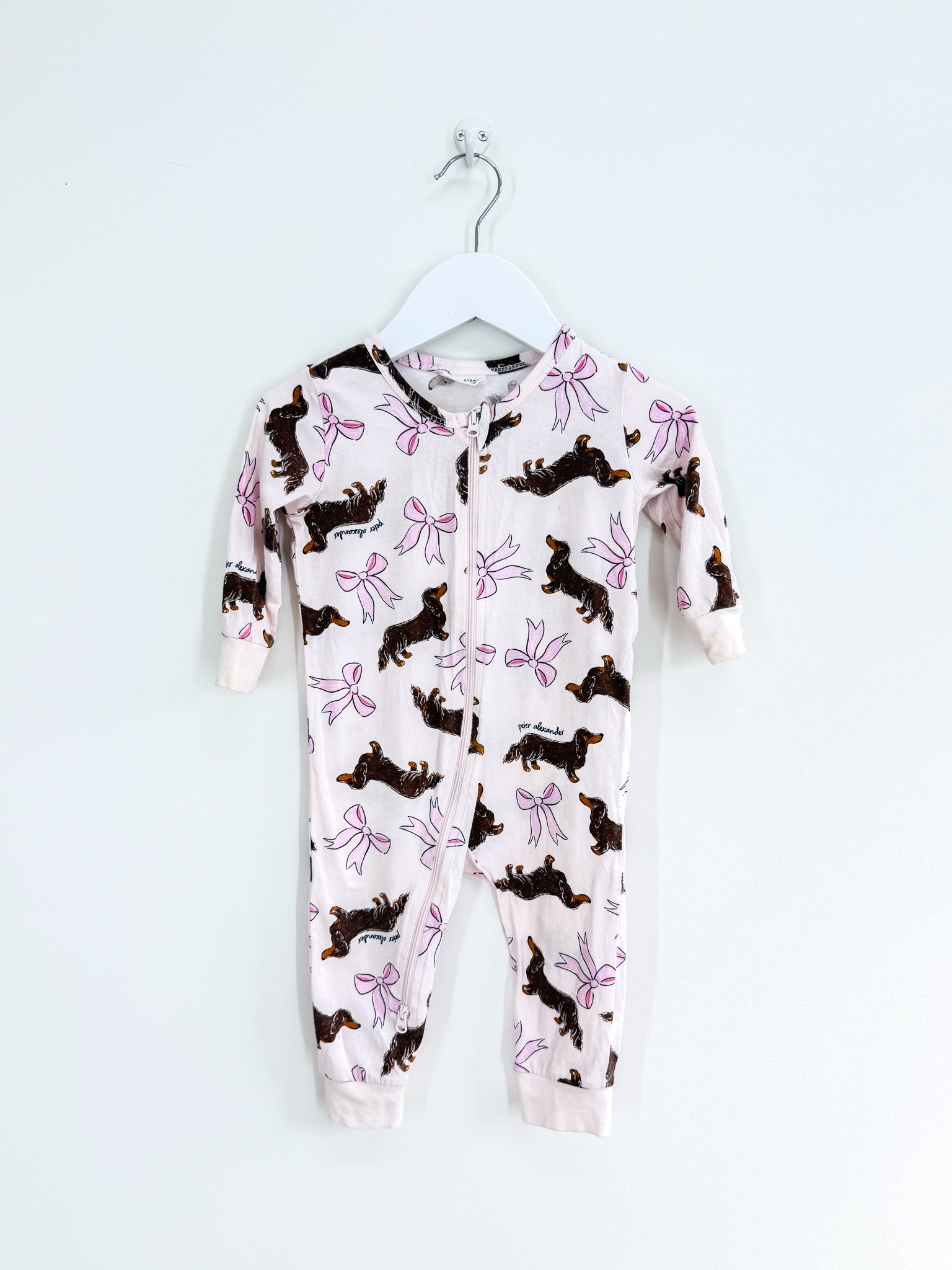 Peter Alexander dachshund bow zipsuit (3-6m)