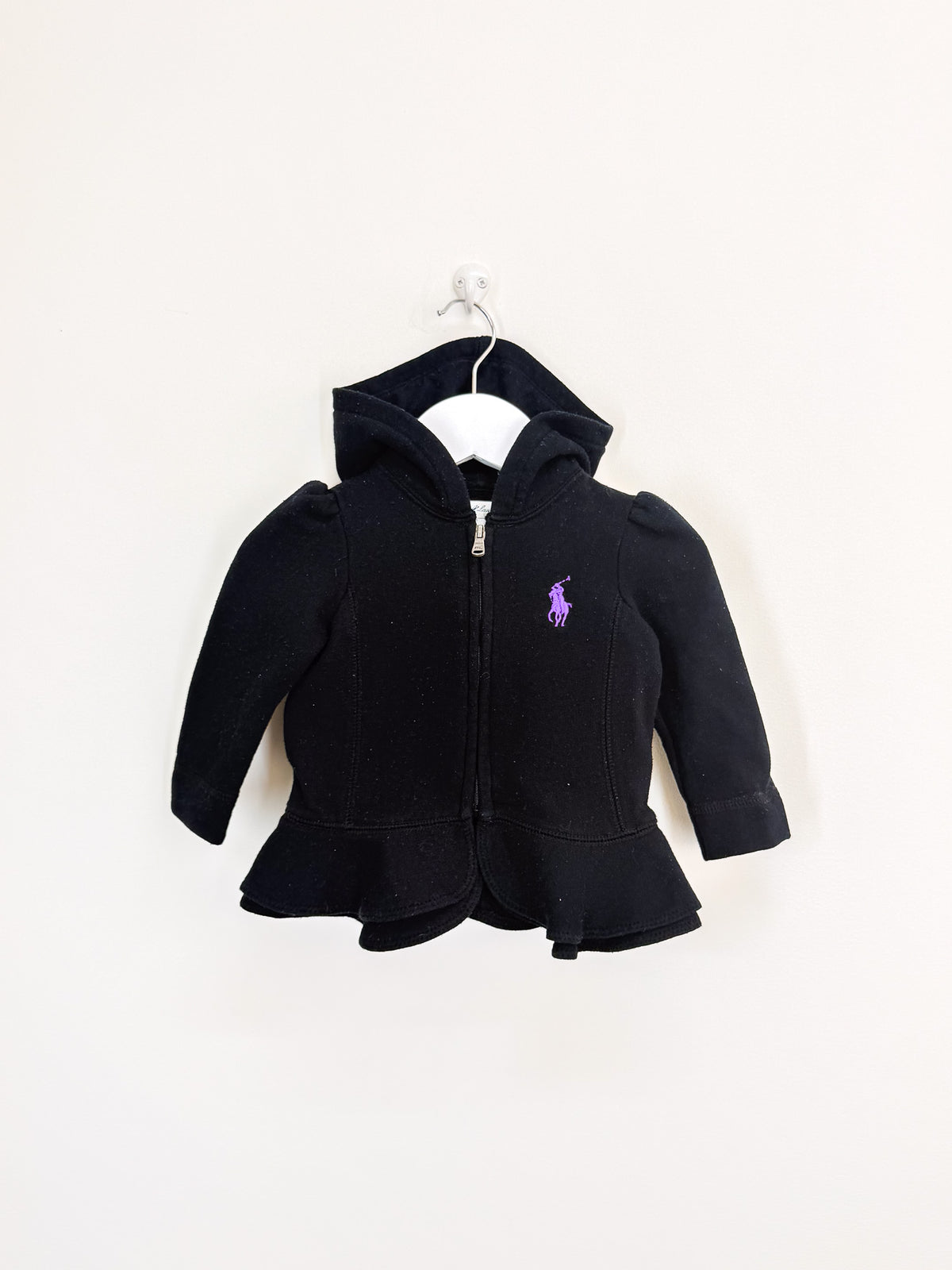 Ralph Lauren peplum zip hoodie - black (9m)
