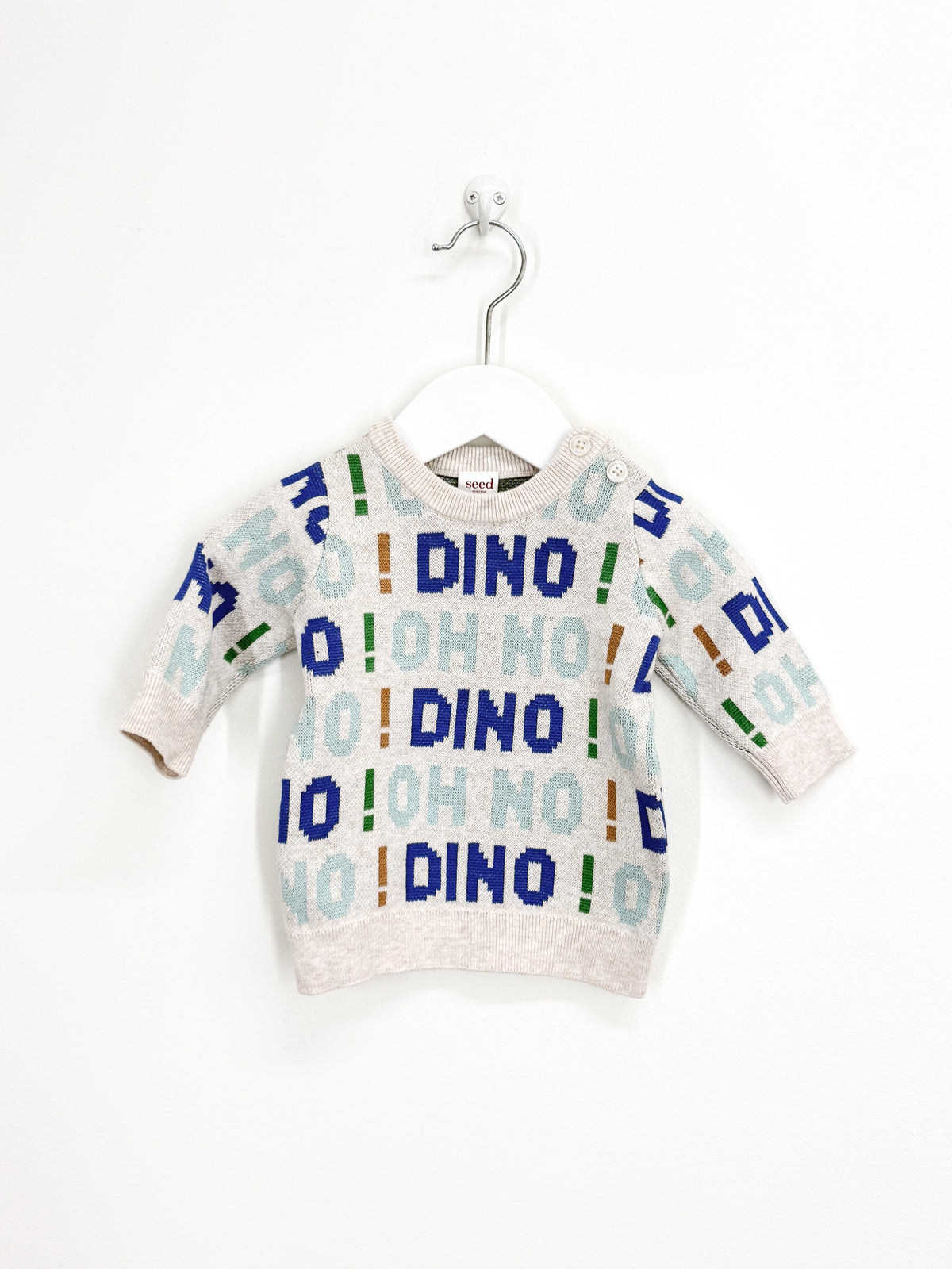 Seed Heritage oh no dino knit (0-3m)