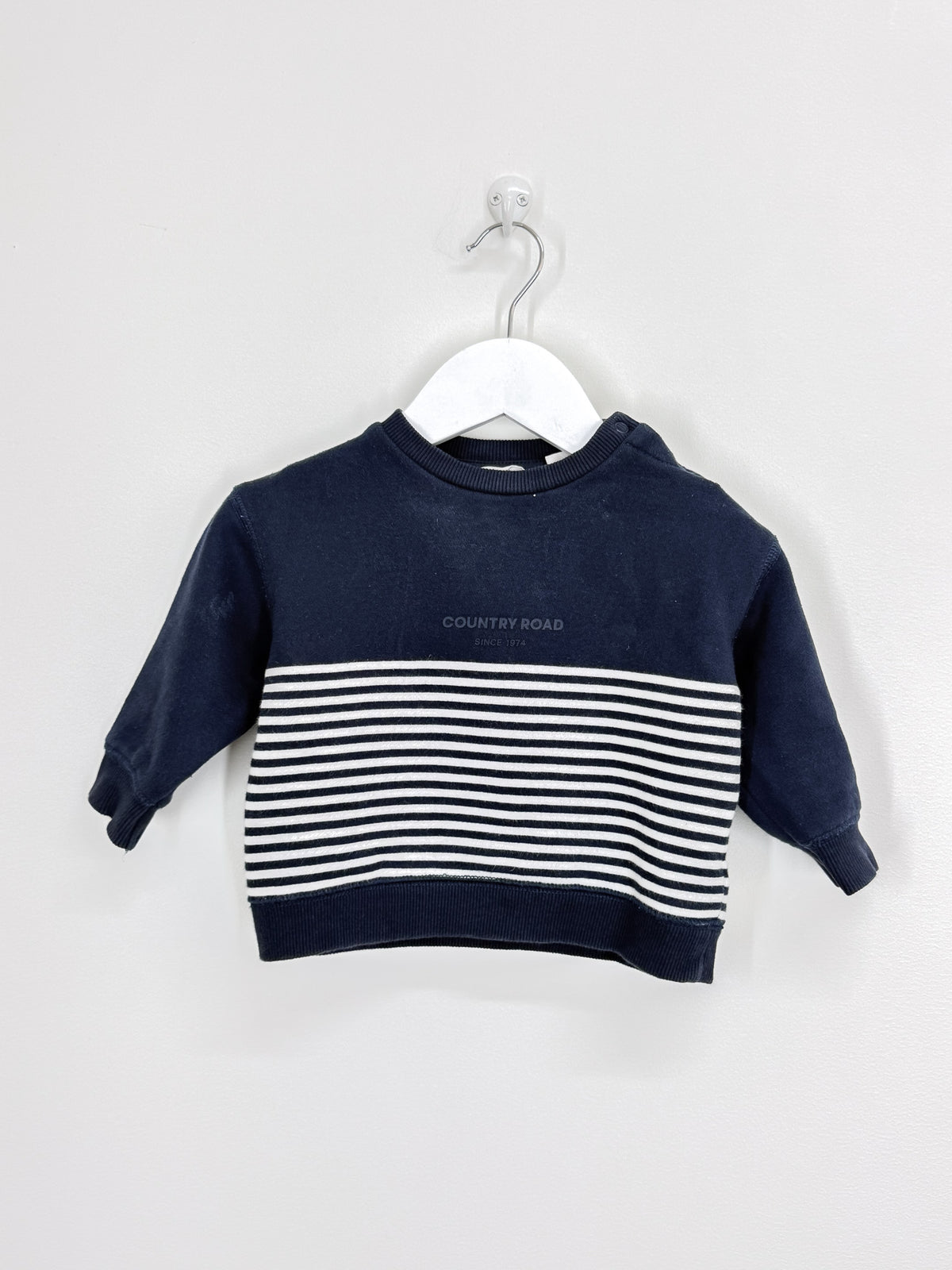 Country Road modern stripe logo sweatshirt (6-12m)