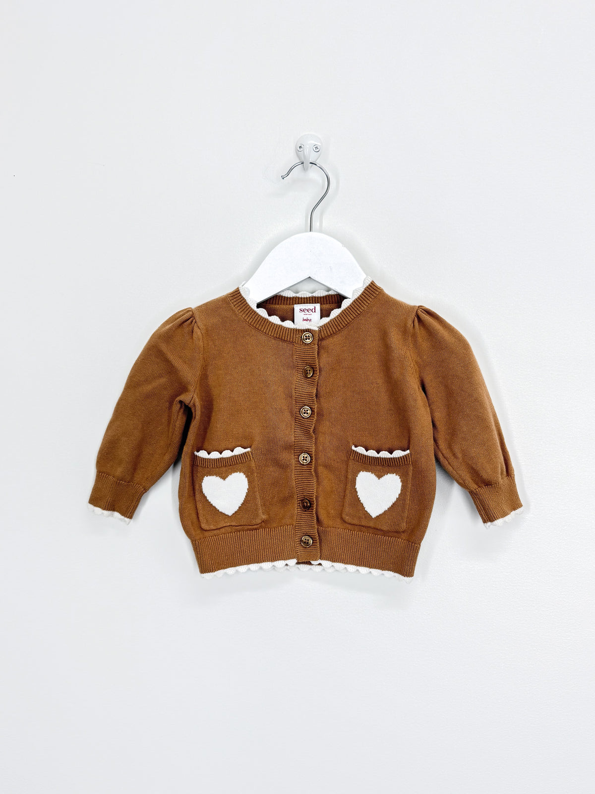 Seed Heritage heart knit cardigan (3-6m)