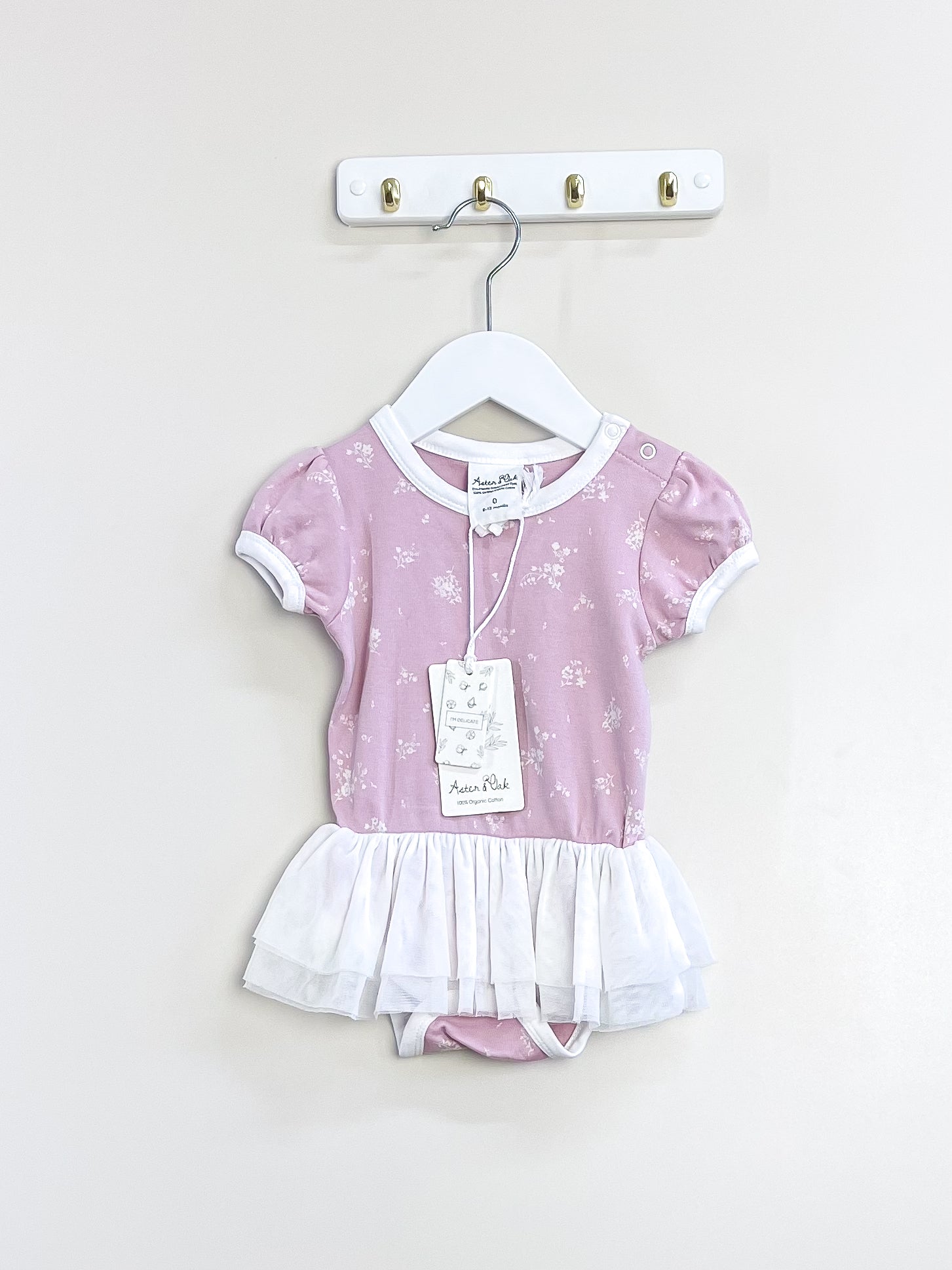 BNWT Aster & Oak organic willow floral tutu onesie (6-12m)