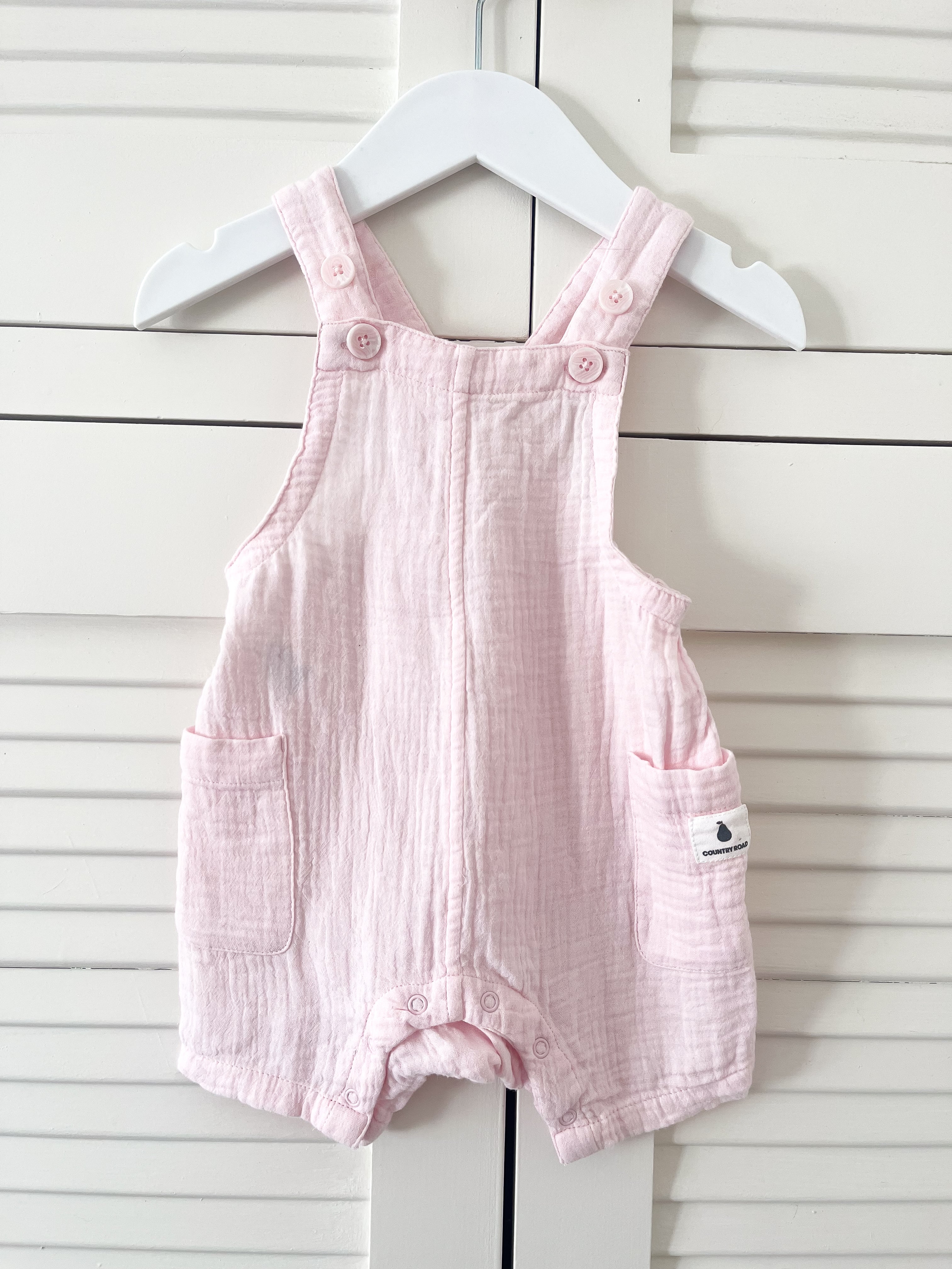 Country Road textured muslin overalls (0-3m)
